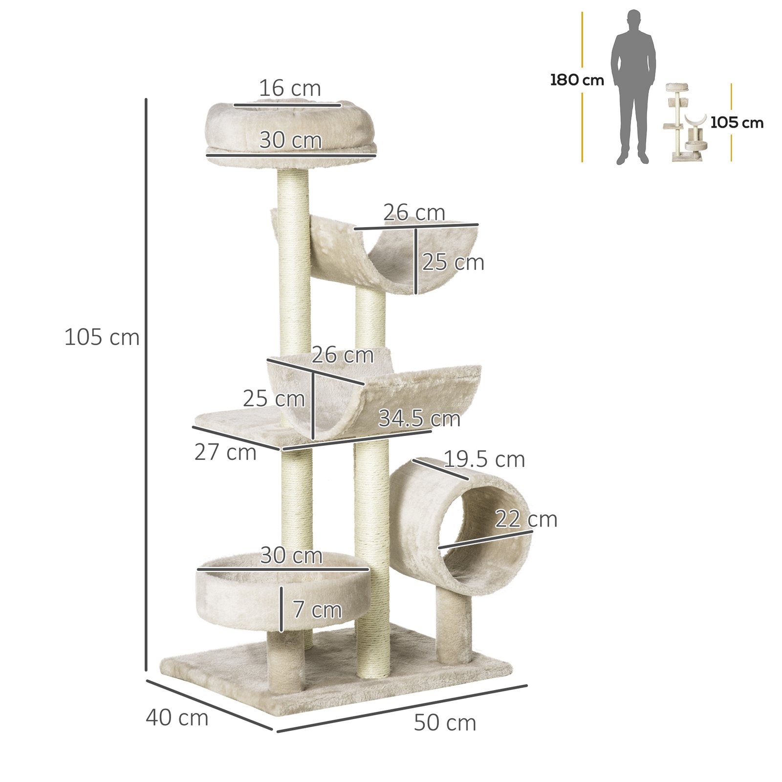 Cat Tree for Indoor Cats Kitten Pet Scratching Post Perch Activity Centre Scratcher Climb Post Play House Arch