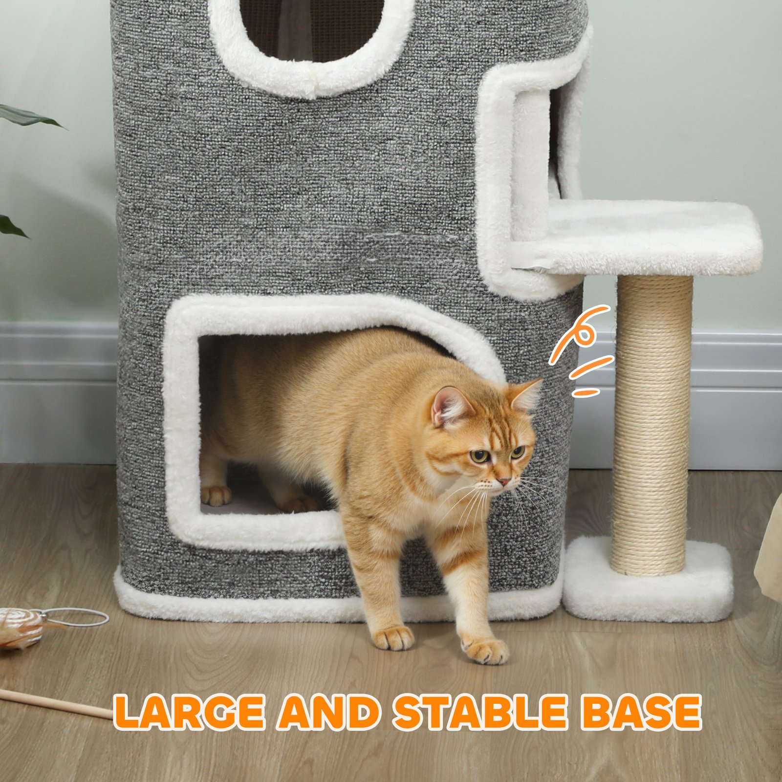 75 cm Cat Tree, Cat Tower Condo for Indoor Cats with Scratching Post, Jumping Platform, Grey