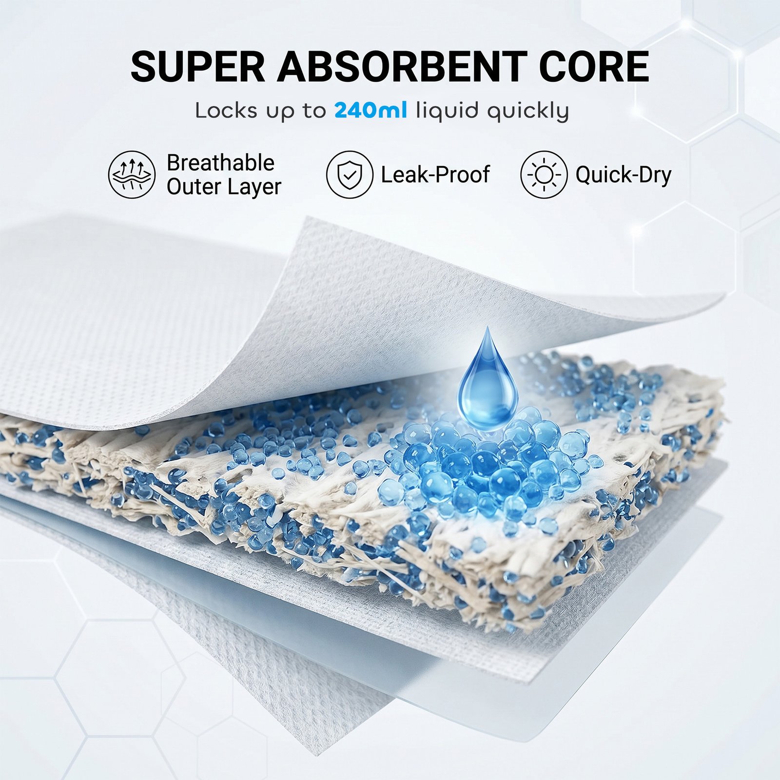 Dog Diapers Super Absorbent Leak-Proof Dog Nappies for Male Dogs Size M 45-64 cm Waist