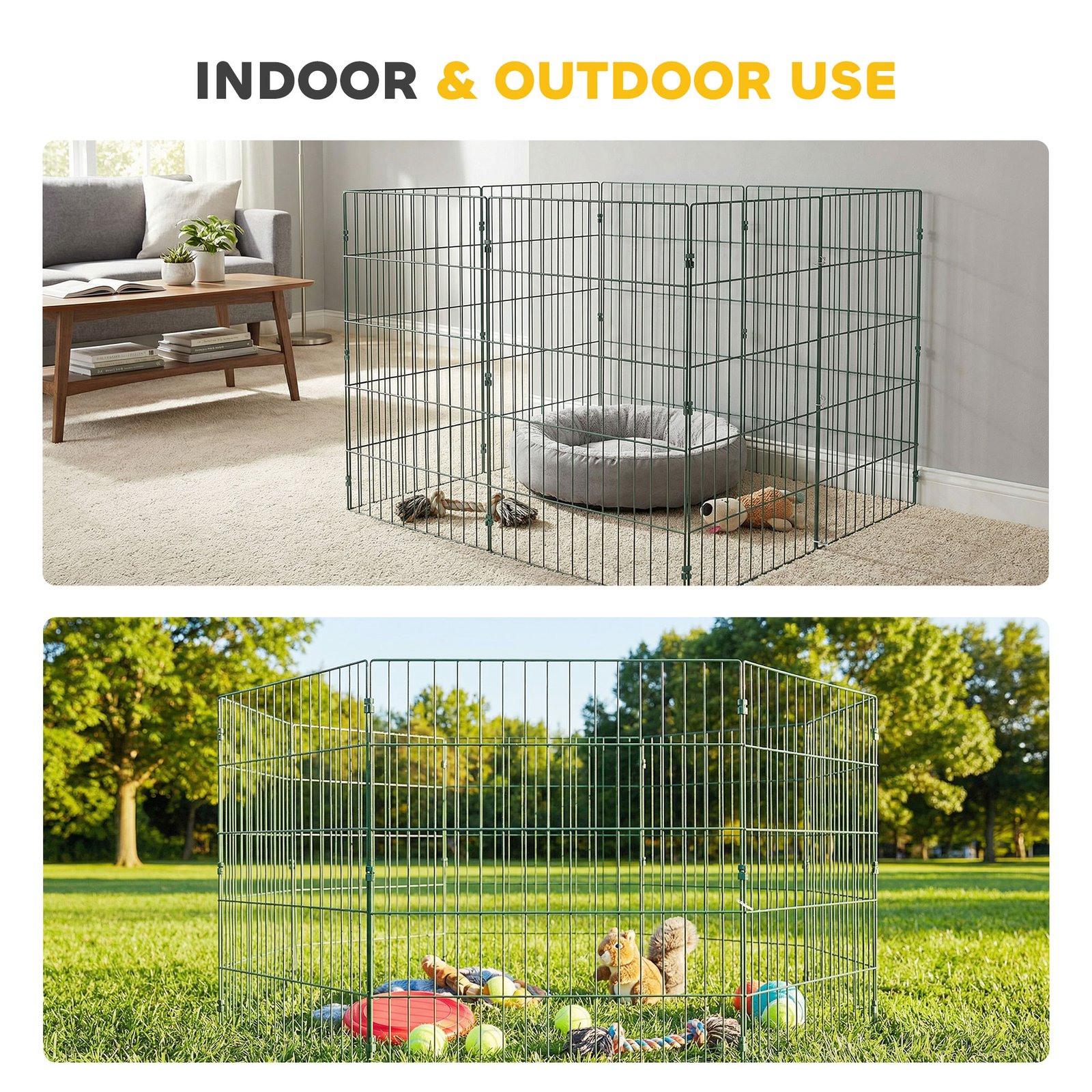 8 Panel Pet Playpen for Medium Dogs Indoor Outdoor 80 cm Height - Image 6