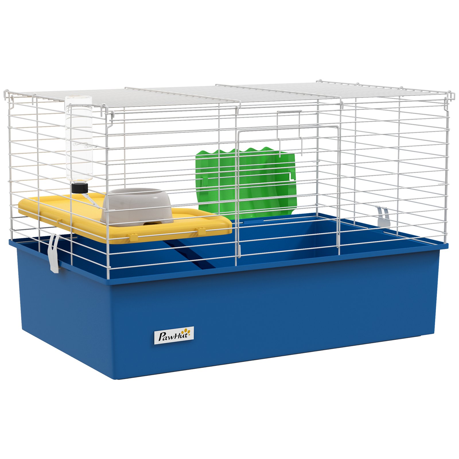 Hedgehogs Small Rabbit Guinea Pig Small Animal Cage, Pet Cage, with Platform, Ramp, 71 x 46 x 47cm, Blue