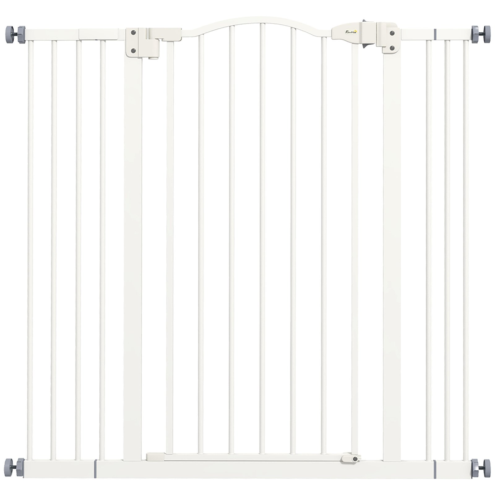 Pressure Fit Dog Stair Gate No Drilling Safety Gate Auto Close for Doorways, Hallways, 74-100cm Adjustable, 94cm Tall, White