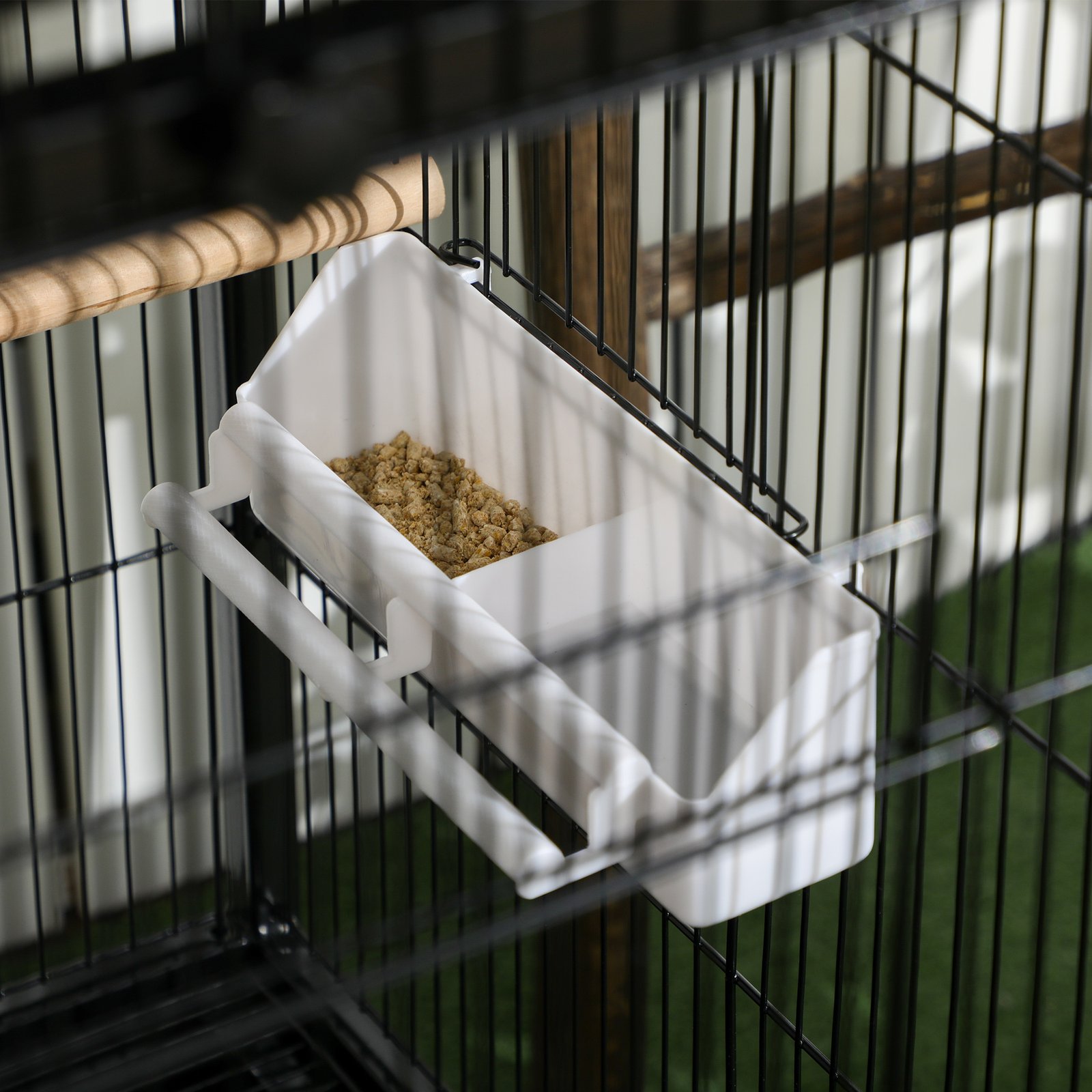 Bird Cage Budgie Cage 2 In 1 Large Aviary with Wheels Removable Trays for Finch Canaries Cockatiels Black