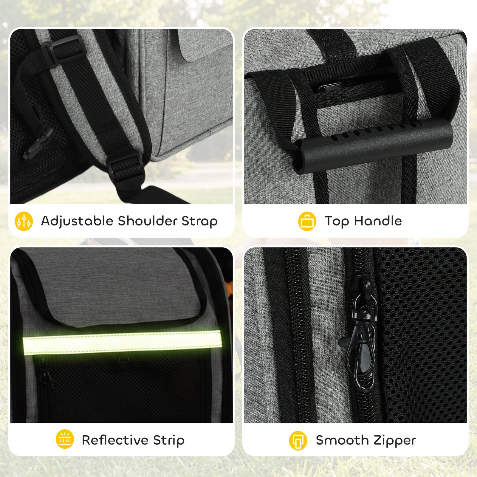 Dog Carrier Backpack Expandable, Breathable Pet Carrier Bag for Small Puppy Cat with Reflective Strip for Travel Hiking