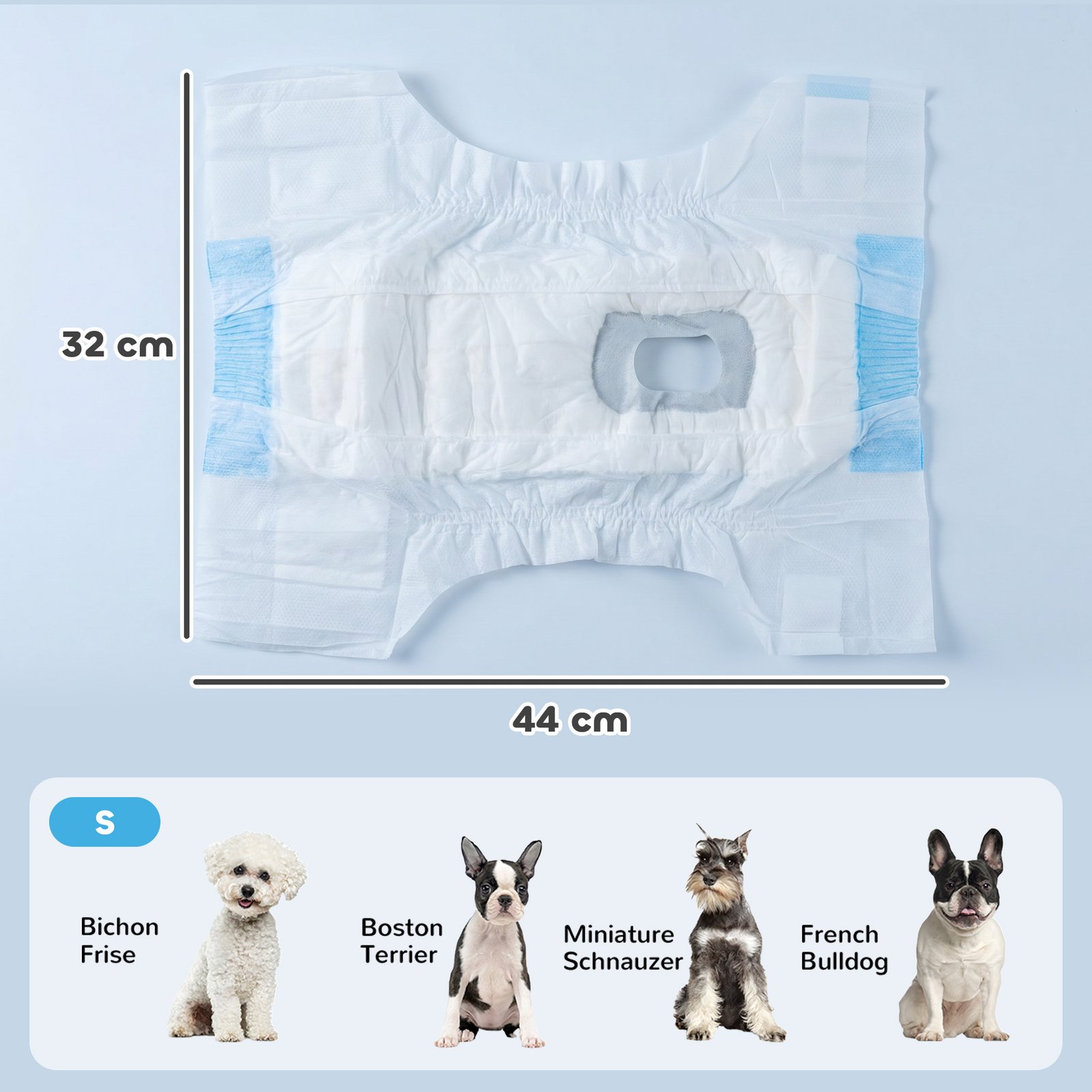 Disposable Dog Diapers Female for S Dogs Incontinence or Excitable Urination and Training 48 Count