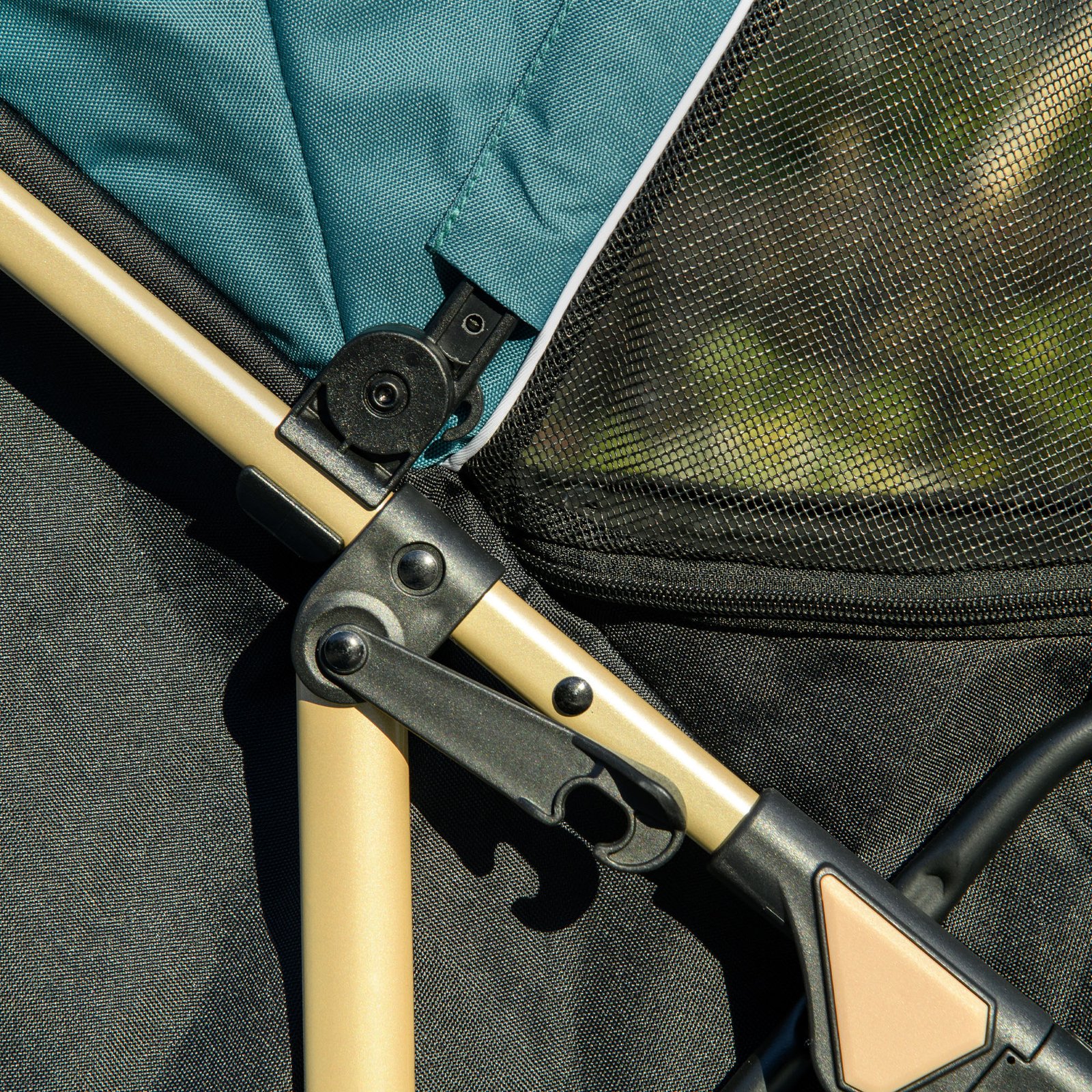 Pet Stroller for Small and Miniature Dogs, with Rain Cover - Dark Green - Image 8