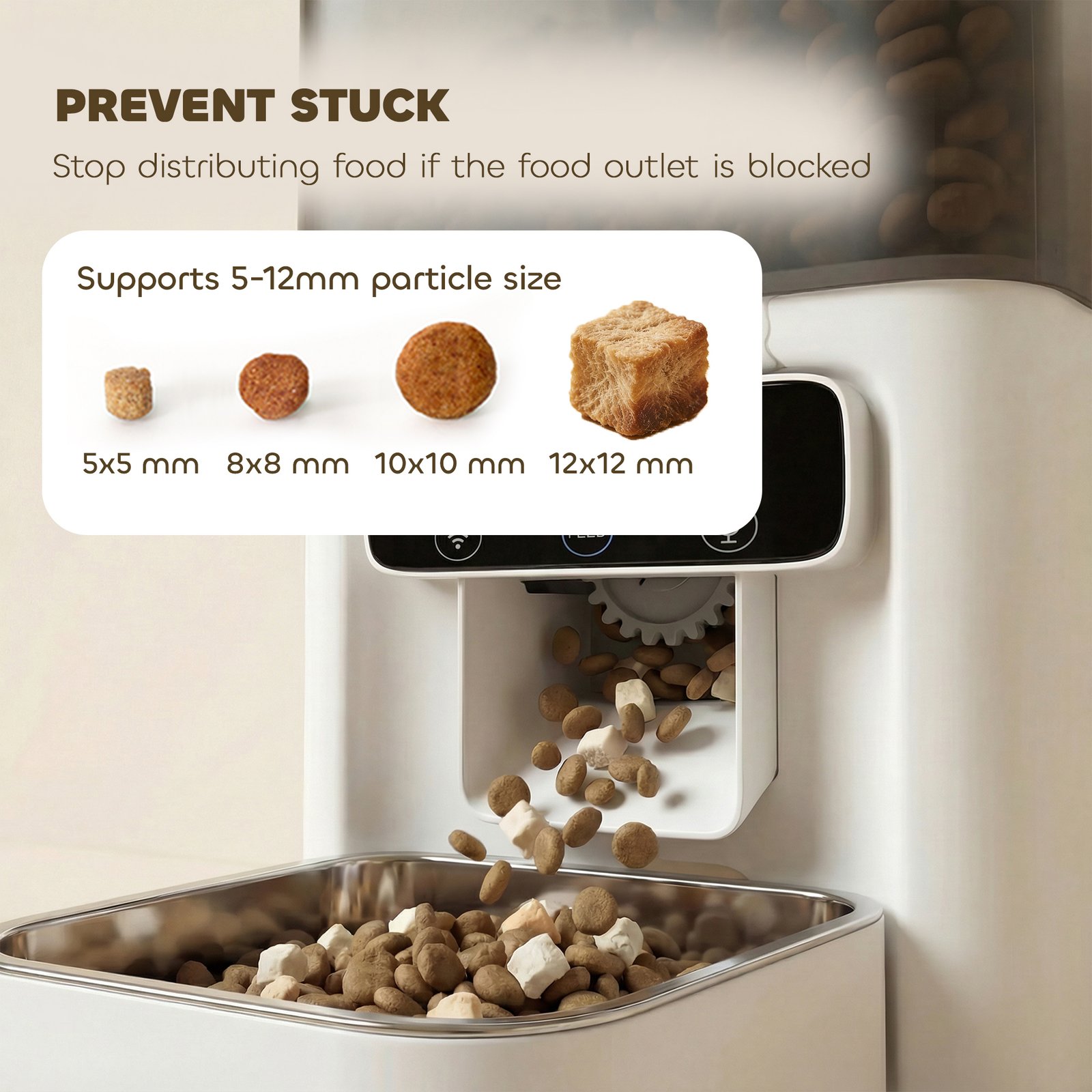 Automatic Cat Feeder, 4.5L WiFi Cat Food Dispenser with Timer, Programmable 1-10 Meals, Auto Pet Feeder