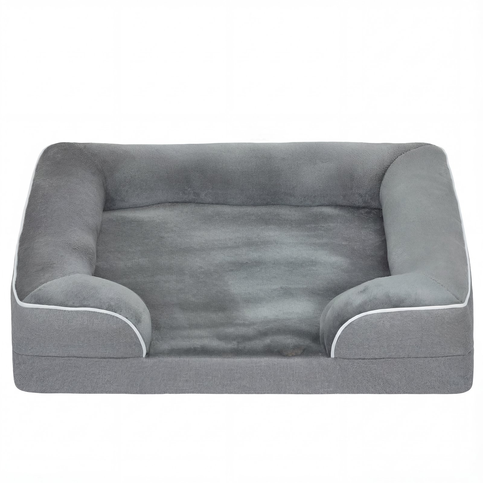Dog Sofa Bed, Washable Pet Bed with Removable Cover and Non-Slip Bottom for Cats and Small Dogs, Grey