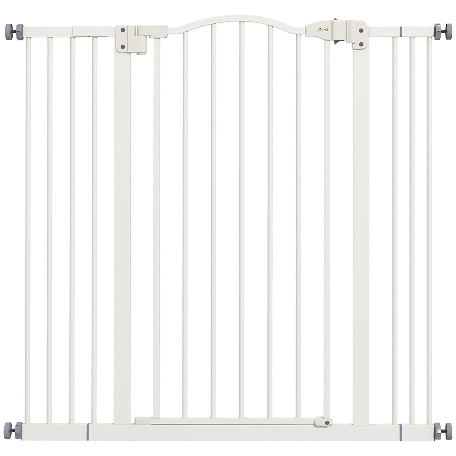 Pressure Fit Dog Stair Gate No Drilling Safety Gate Auto Close for Doorways, Hallways, 74-100cm Adjustable, 94cm Tall, White