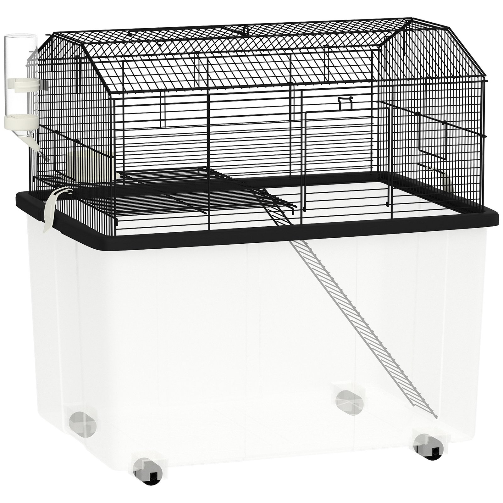 Two-Tier Gerbil Cage, Hamster Cage for Dwarf Hamster w/ Wheels, Deep Bottom, Food Dish, Water Bottle