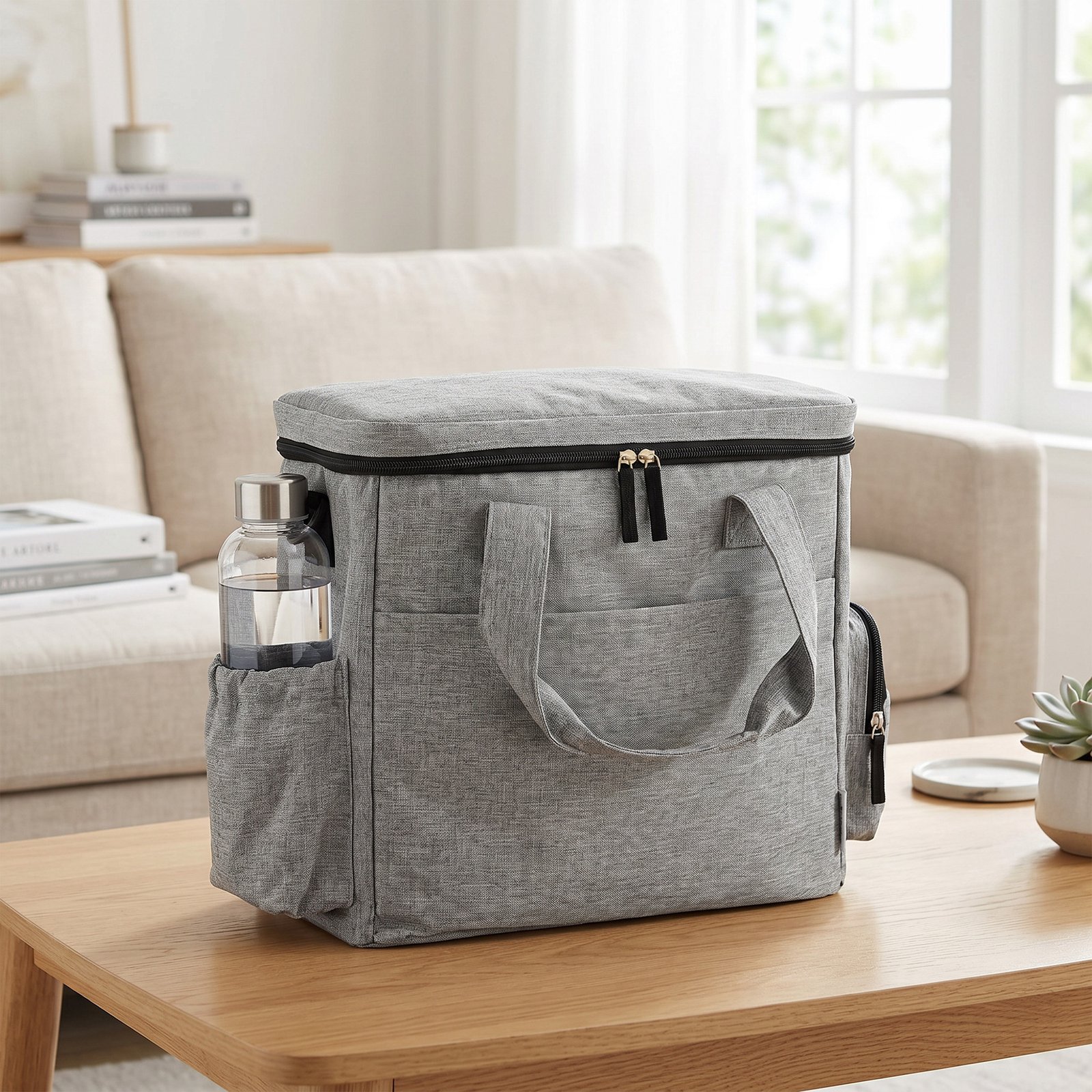 Dog Travel Bag, Waterproof Walking Bag with Multiple Pockets, Two Food Containers and Collapsible Bowl for Cat Puppy