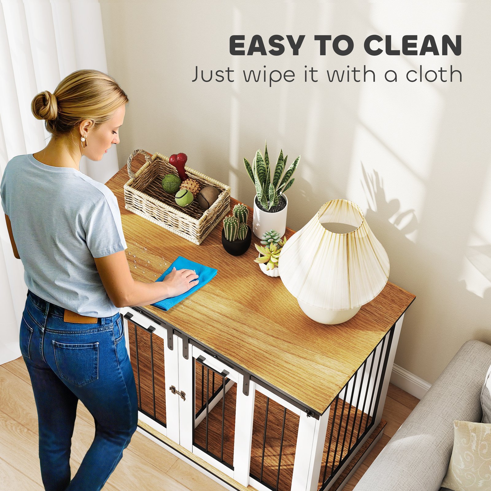Dog Crate Furniture for Large Dogs, Double Dog Cage for Small Dogs - Image 7