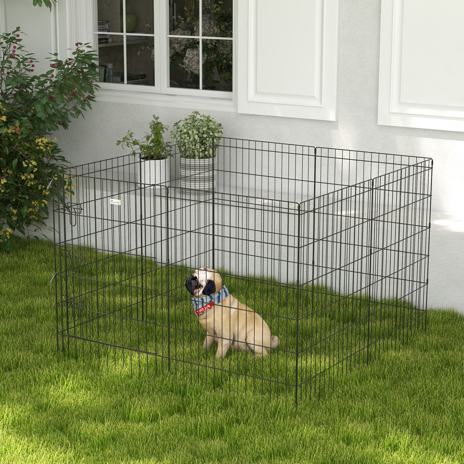 8 Panel DIY Dog Pen with Door, for Dogs, Small Animals, Indoor/Outdoor Use, 91cm High - Image 9