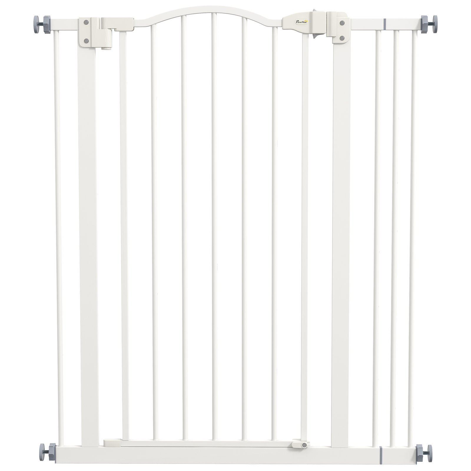 Metal Pet Safety Gate Dog Gate Folding Fence 74-87cm, White