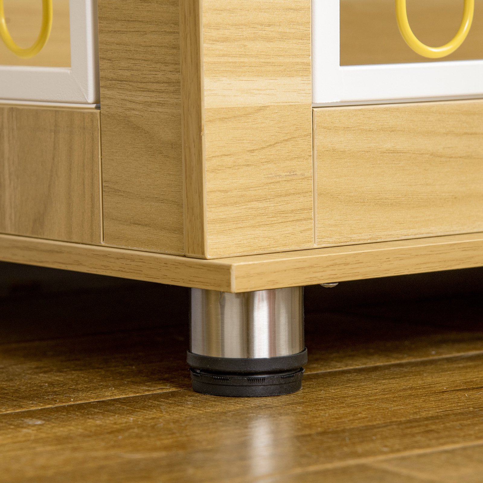 Dog Crate Furniture, Dog Cage End Table. with Soft Cushion, Double Door - Oak Tone - Image 8