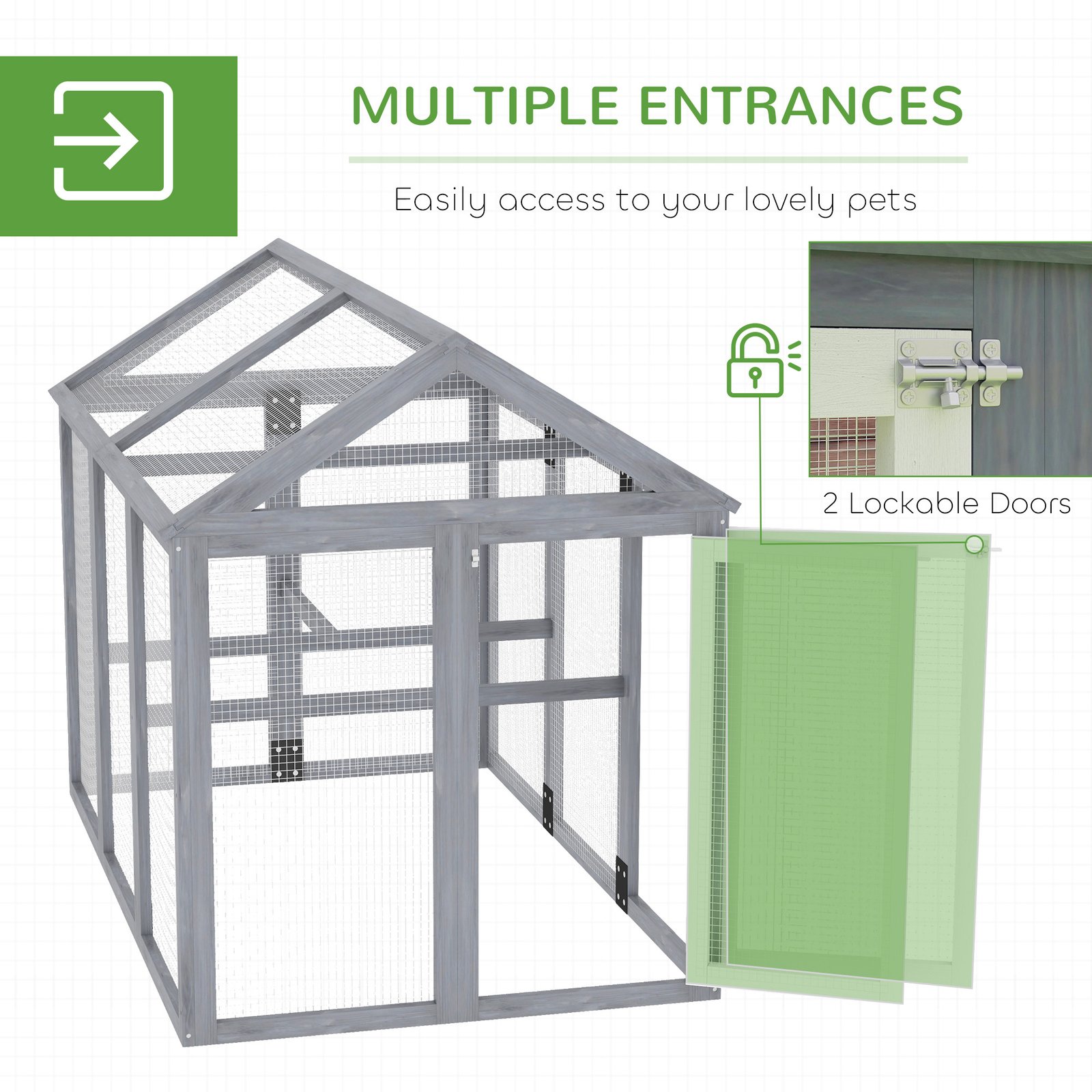 Large Chicken Run, Wooden Chicken coop, with Combinable Design - Wood Effect - Image 5
