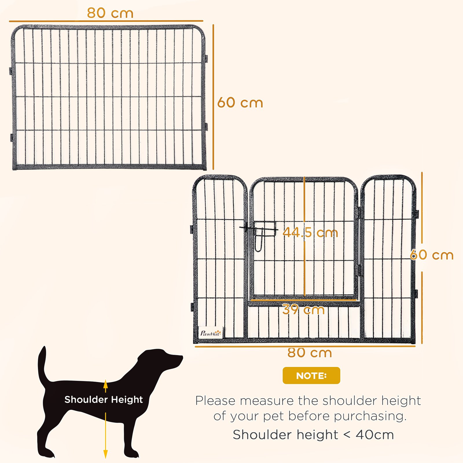 16 Panels Heavy Duty Puppy Playpen, for Small Dogs, Indoor and Outdoor Use - Grey