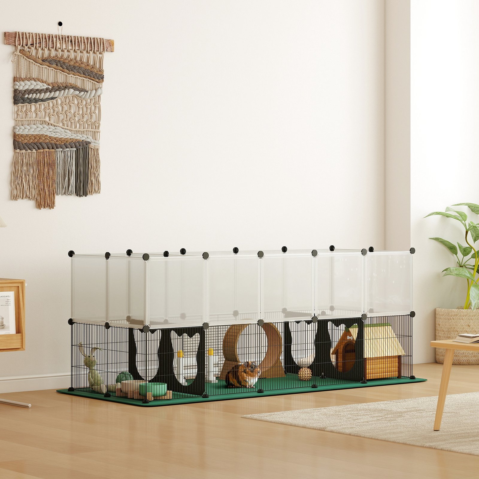 Pet Playpen with Waterproof Mat, DIY Small Animal Enclosure 34 Panels, Indoor/Outdoor Metal Pet Fence for Guinea Pigs - Image 9