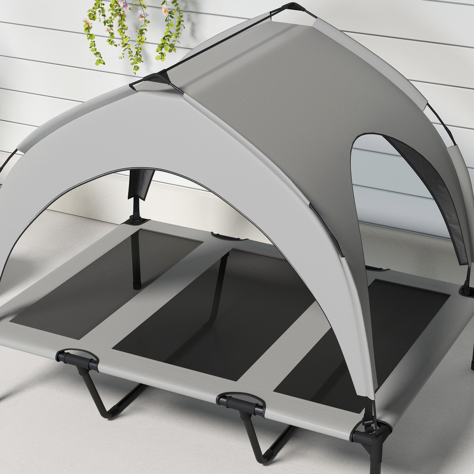Cooling Raised Pet Bed w/ Washable Breathable Mesh, for Large Dogs, 106 x 76 x 94cm - Light Grey - Image 7