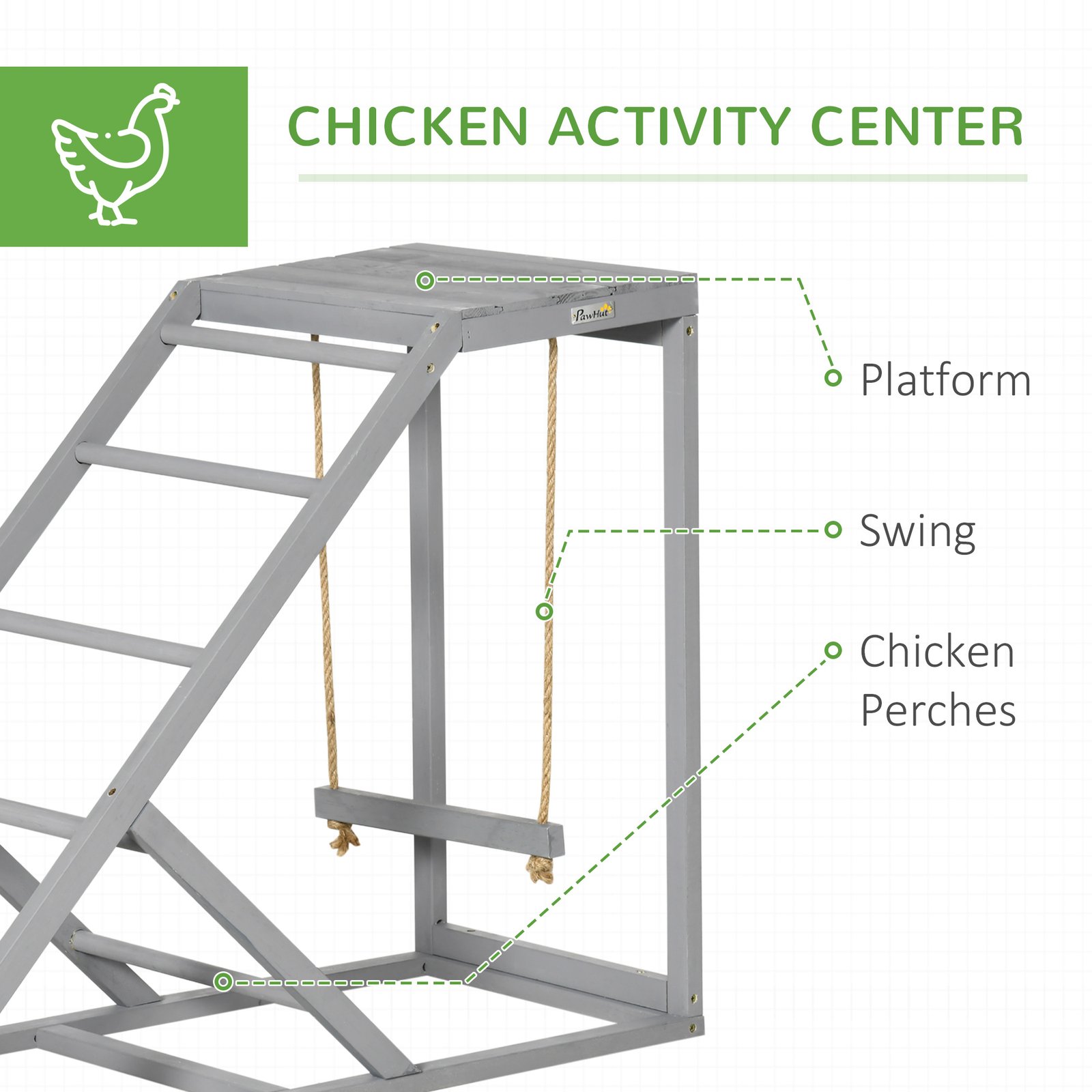 Walk-in Galvanised Steel Chicken Run with Chicken Activity Shelf and Cover, 3 x 6 x 2m - Image 5