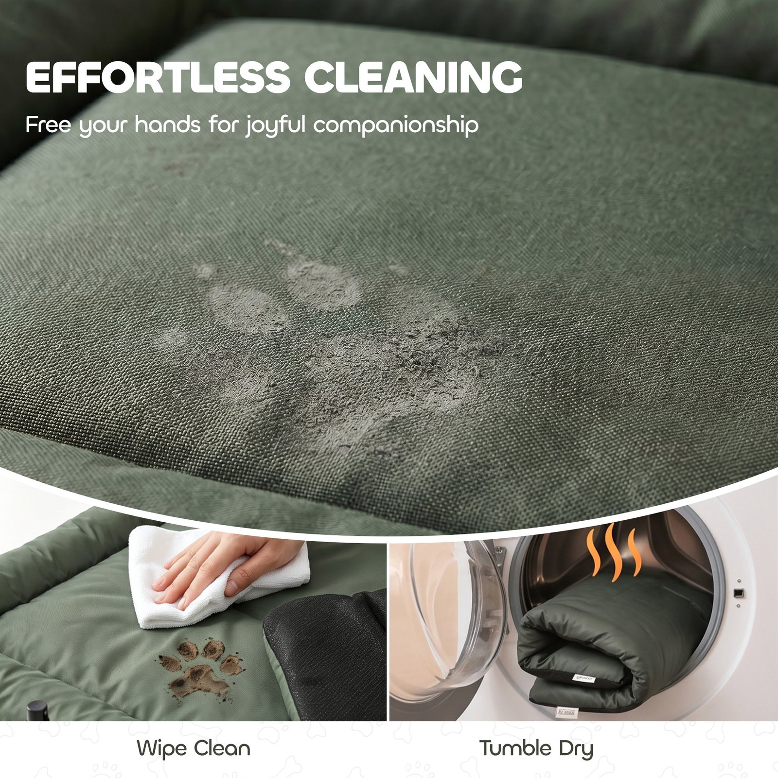 Waterproof Dog Bed, Foldable Pet Bed with Anti-Slip Bottom, Machine Washable for Large Dogs and Cats, 130 x 85 x 7 cm
