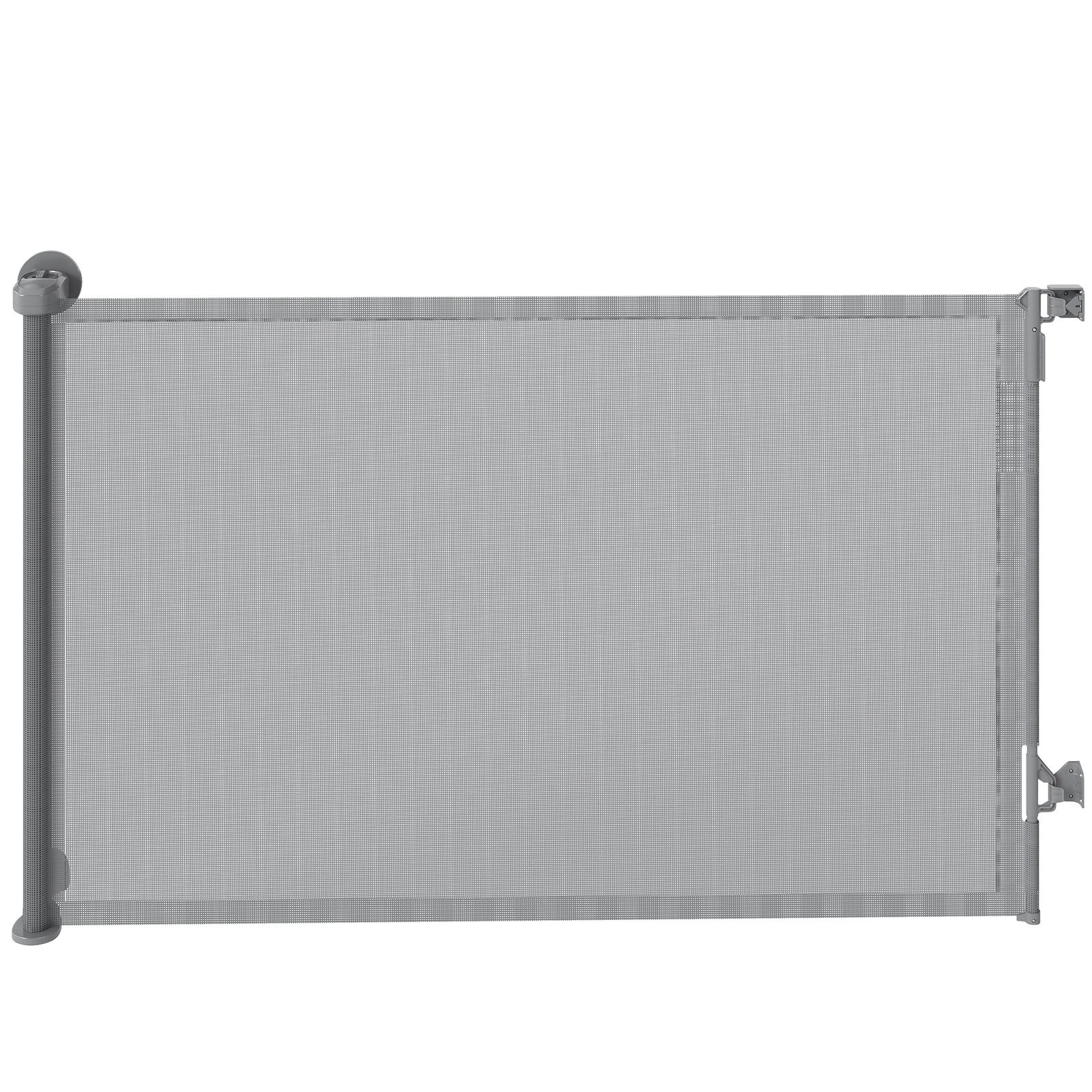 Retractable Dog Gate, Extends to 140 cm Wide & 93 cm Tall, Mesh Pet Gate with Single Hand Operation, for Stairs Doorways