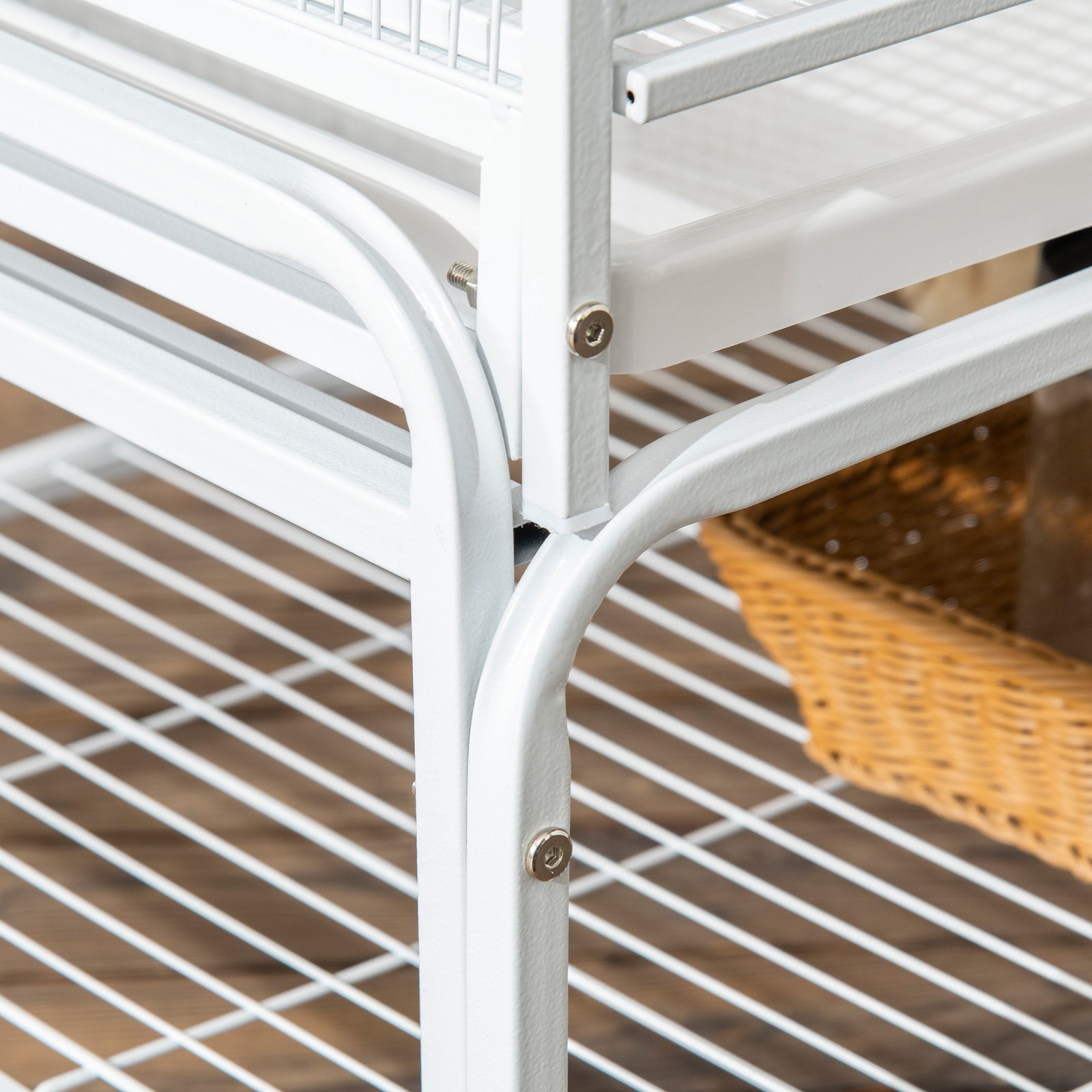 Large Bird Cage Budgie Cage 3 Tier Aviary with Stand Wheels, Toys, Ladders, Shelf for Canaries, Finches, Cockatiels, Parakeets - White - Image 8