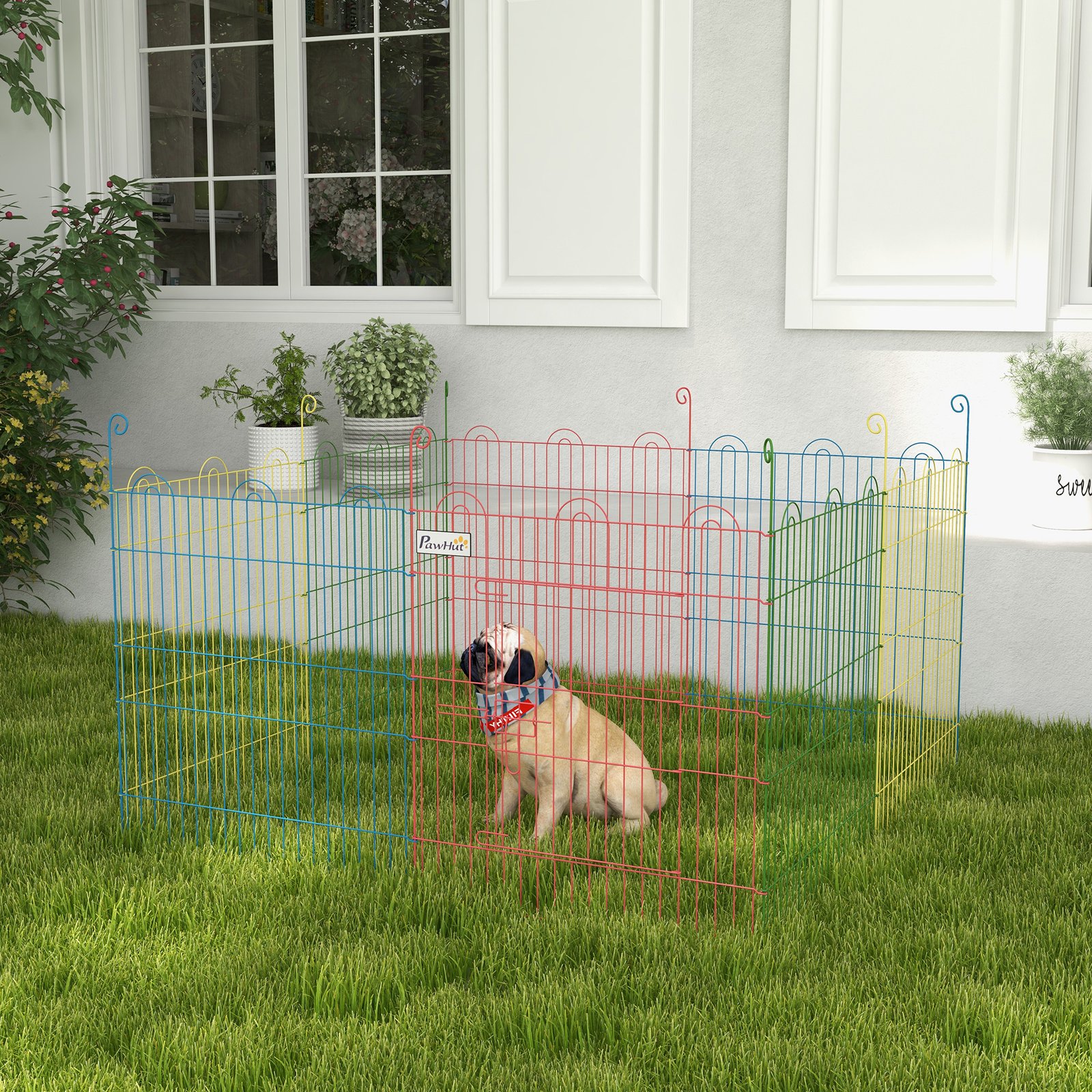 Pet Playpen Crate, with Eight Panels, Door, for Indoors and Outdoors, 60H x Φ156cm - Image 9