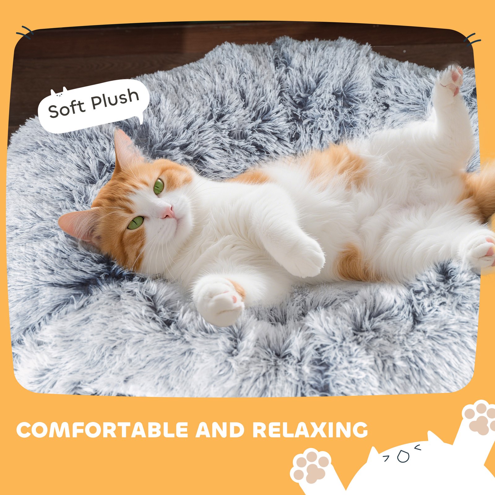 2-in-1 Donut Cat Tunnel with Washable Bed, Play Tunnel Bed with Toy Ball and Door Hole for Indoor Cats, Light Grey - Image 5