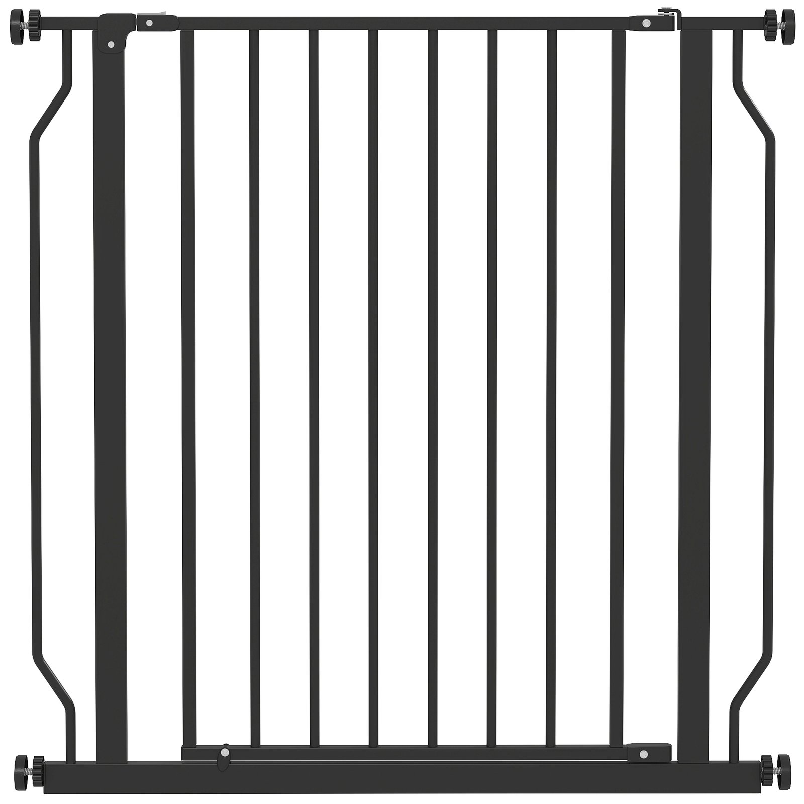 Extra Wide Dog Gate, with Door Pressure, for Doorways, Hallways, Staircases - Black