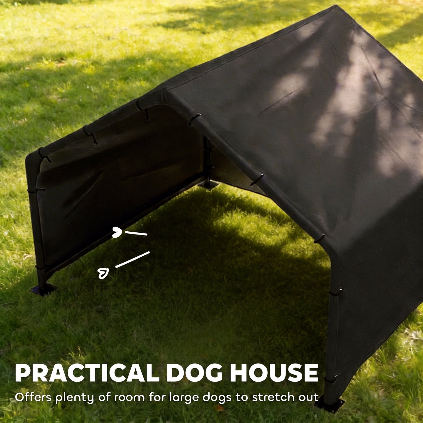 Dog Shade Shelter Outdoor, Dog House Outside with Canopy, Pet Tent for Small Medium Large Breeds