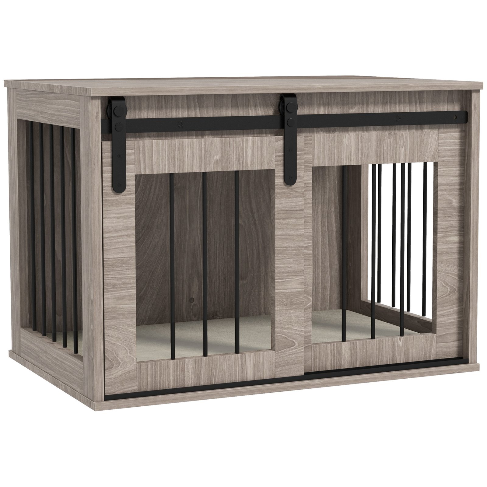 Dog Crate Furniture with Removable Cushion for Medium Dogs, 80 x 54 x 57cm - Brown