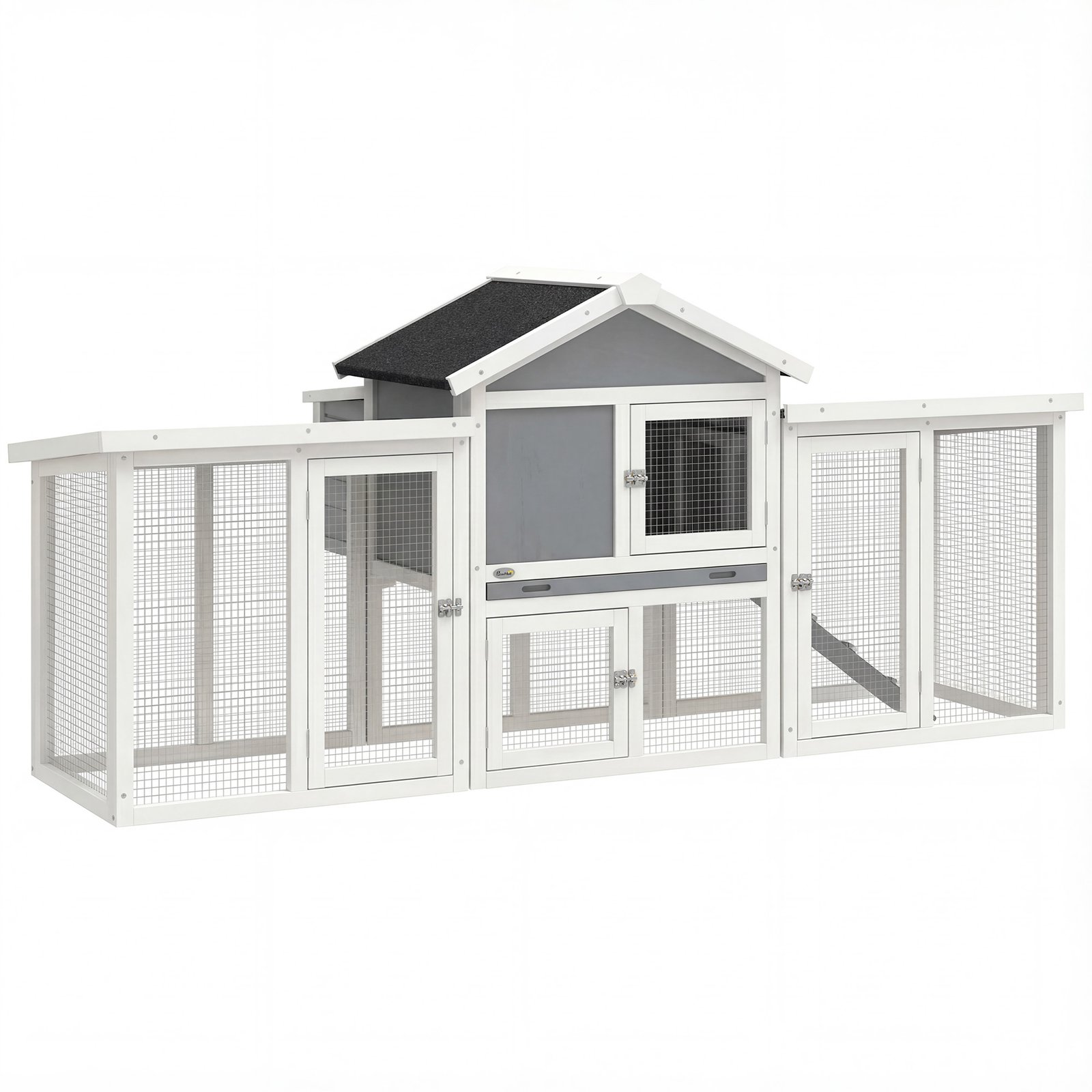 Large Chicken Coop, Wooden Outdoor Chicken Cage Poultry Hen House with Nesting Box