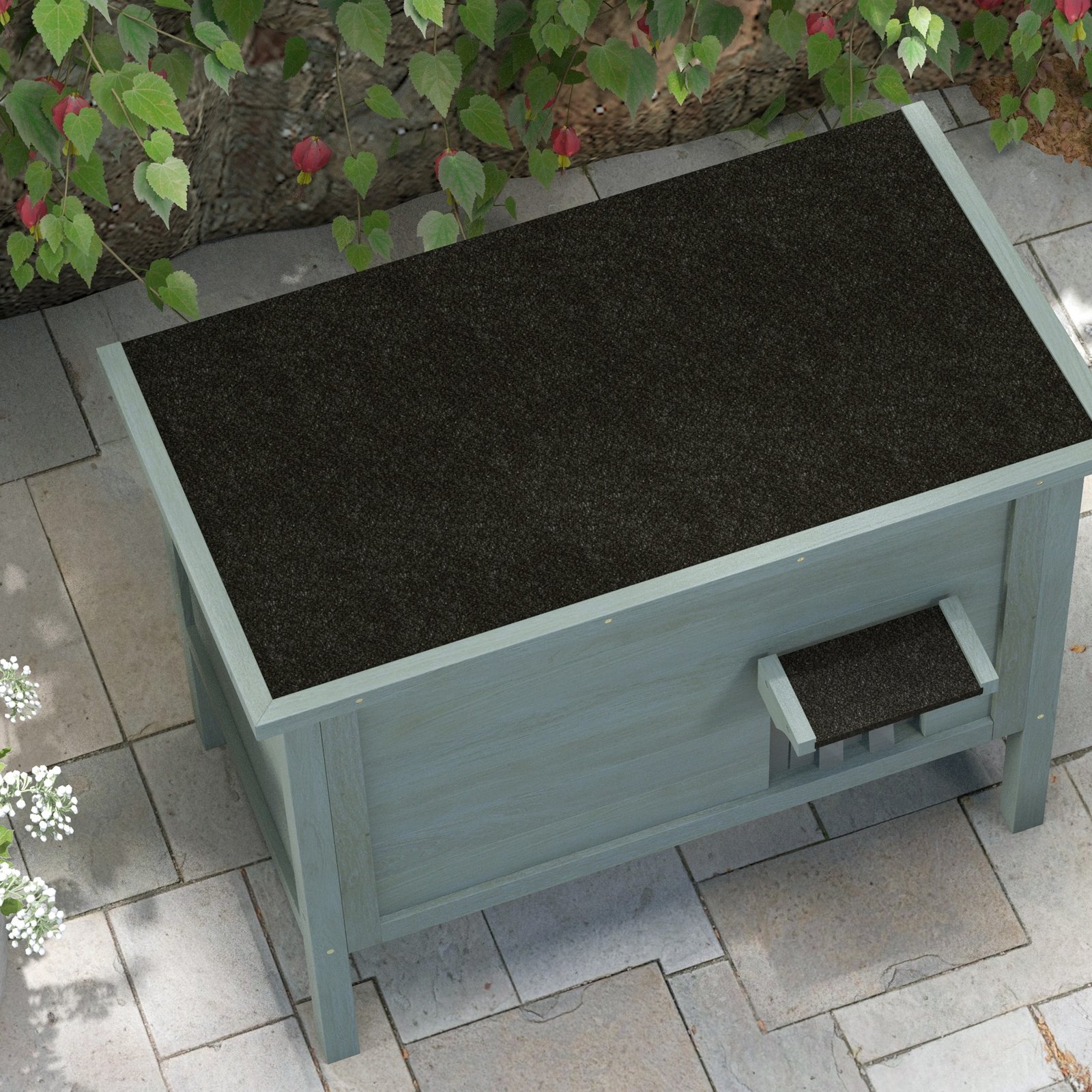 Feral Cat House, Wooden Insulated with Removable Floor, Water-Resistant Openable Roof - Charcoal Grey - Image 8