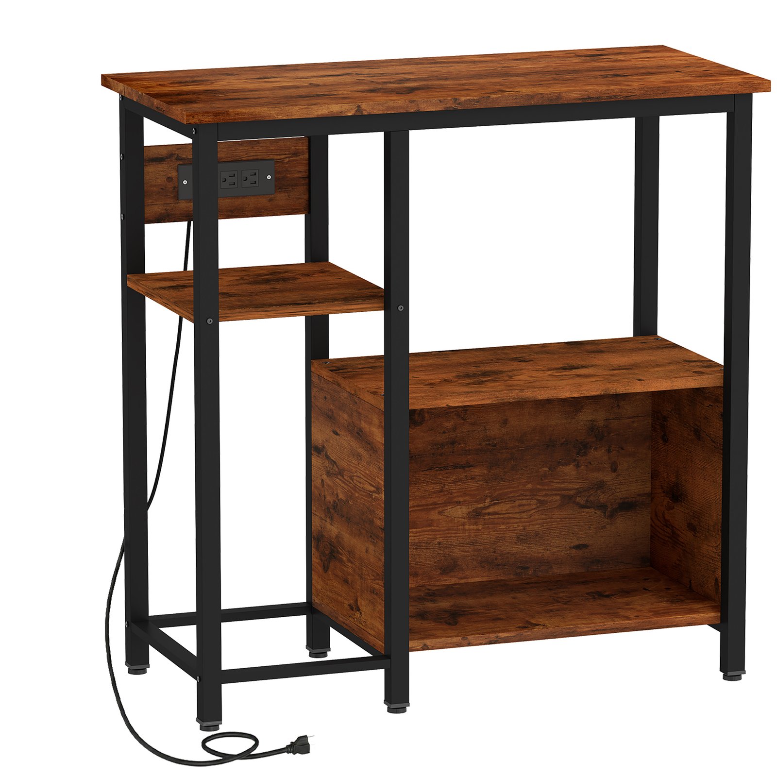 Fish Tank Stand with Power Outlets Aquarium Stand with Cabinet 20-29 Gallon Tanks Tiger Wood Grain