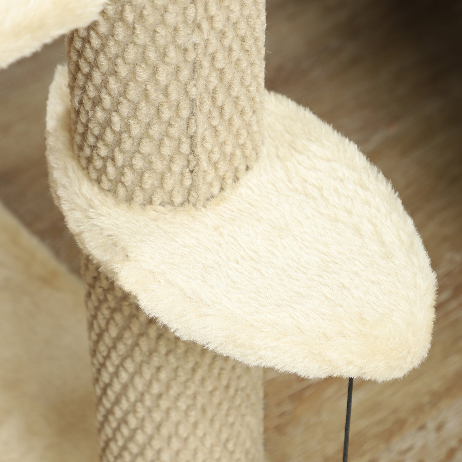 4-step Pet Stairs with Scratching Posts, Platforms, Toy Ball, Beige - Image 8