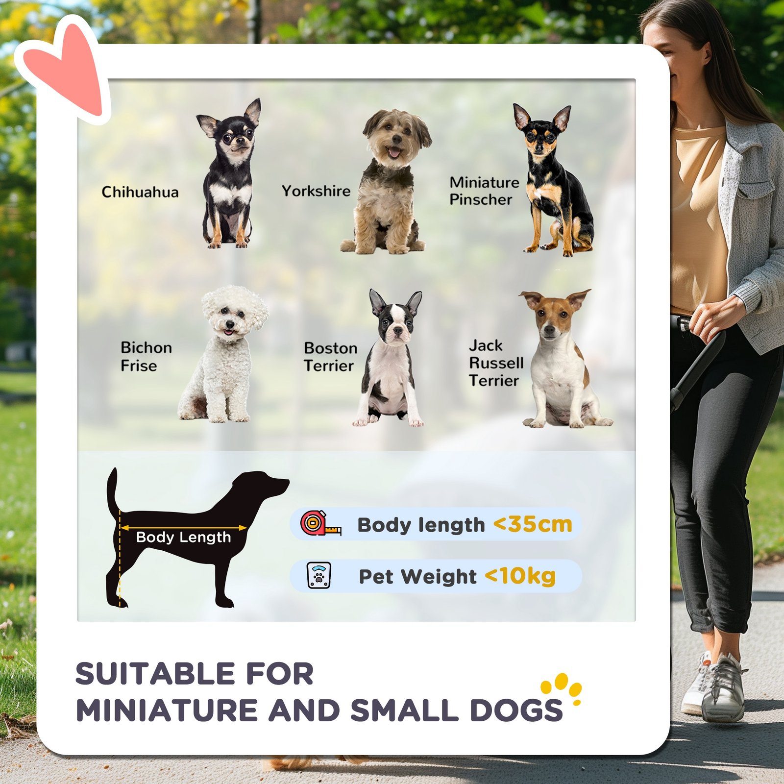 3 Wheel Pet Stroller for Small and Miniature Dogs, Brown - Image 4