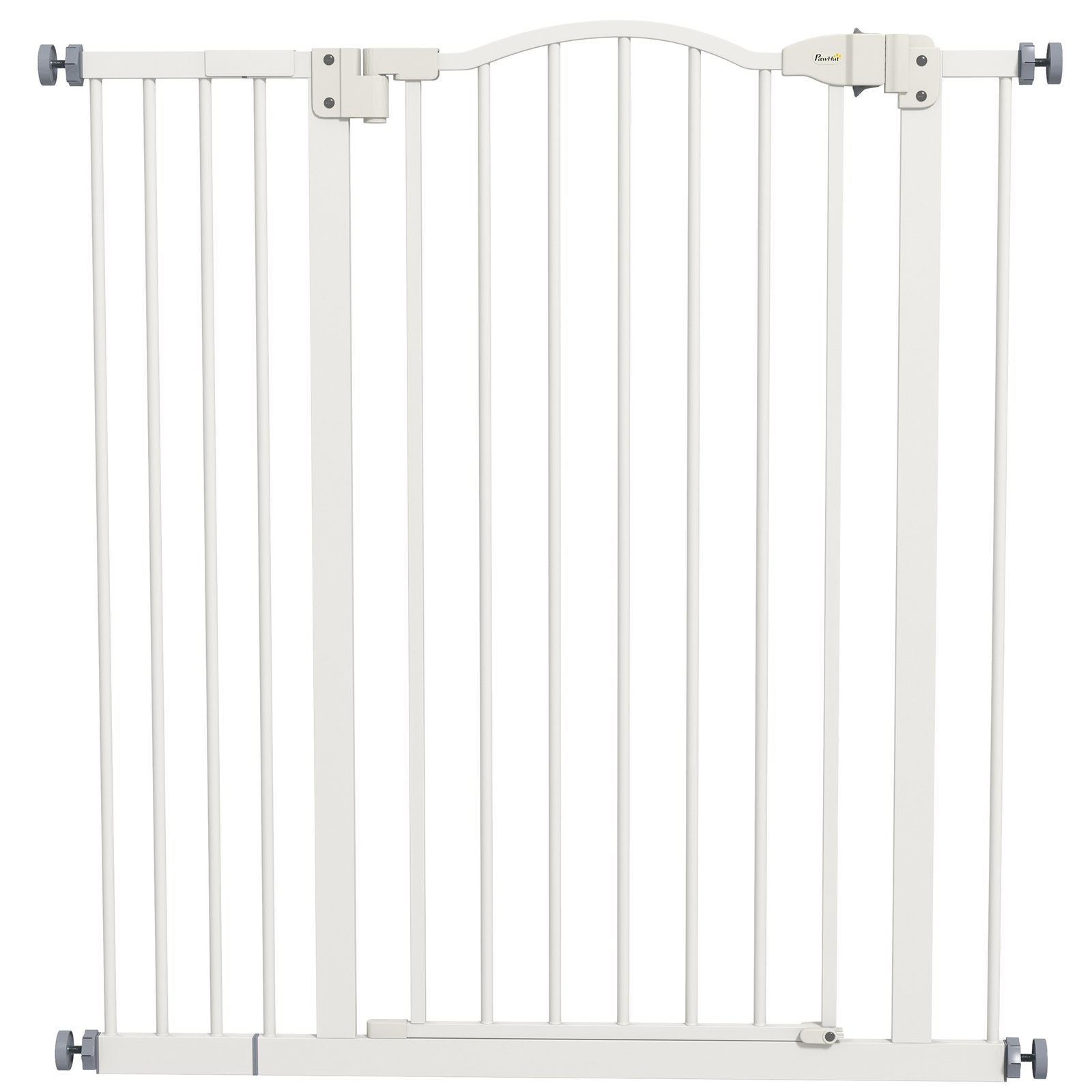 Pressure Fit Dog Stair Gate No Drilling Safety Gate Auto Close for Doorways, Hallways, 74-94cm Adjustable, 94cm Tall, White