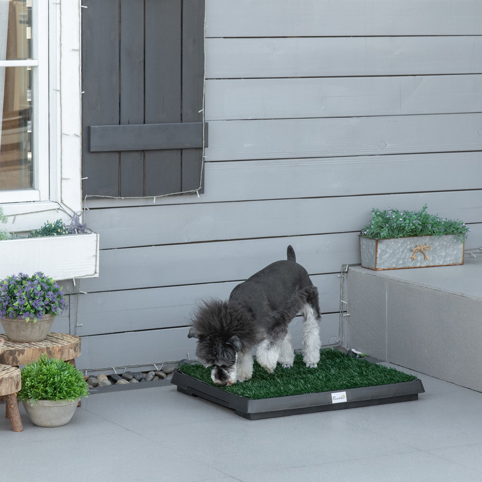 Indoor Pet Dog Toilet Mat Potty Tray Training Grass Restroom with Tray and Loo Pad