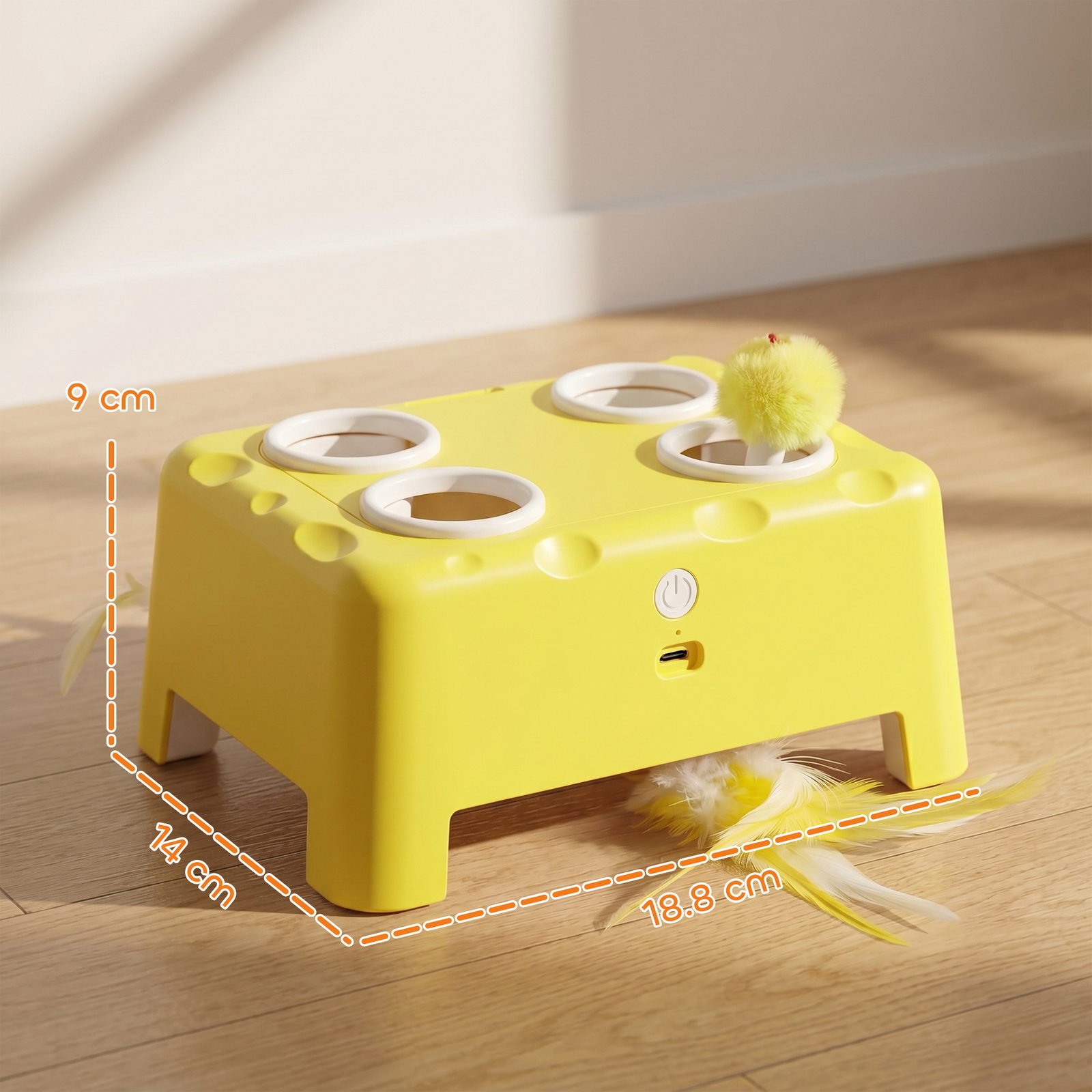 3 in 1 Interactive Cat Toys with Mouse & Feather Teaser Toy Rechargeable Automatic for Indoor Kittens & Adult Cats - Image 2
