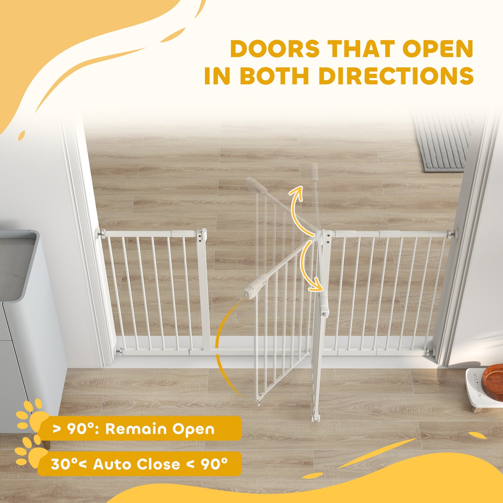 Adjustable Safety Gate w/ Three Extensions, Four Adjustable Screws, White - Image 5
