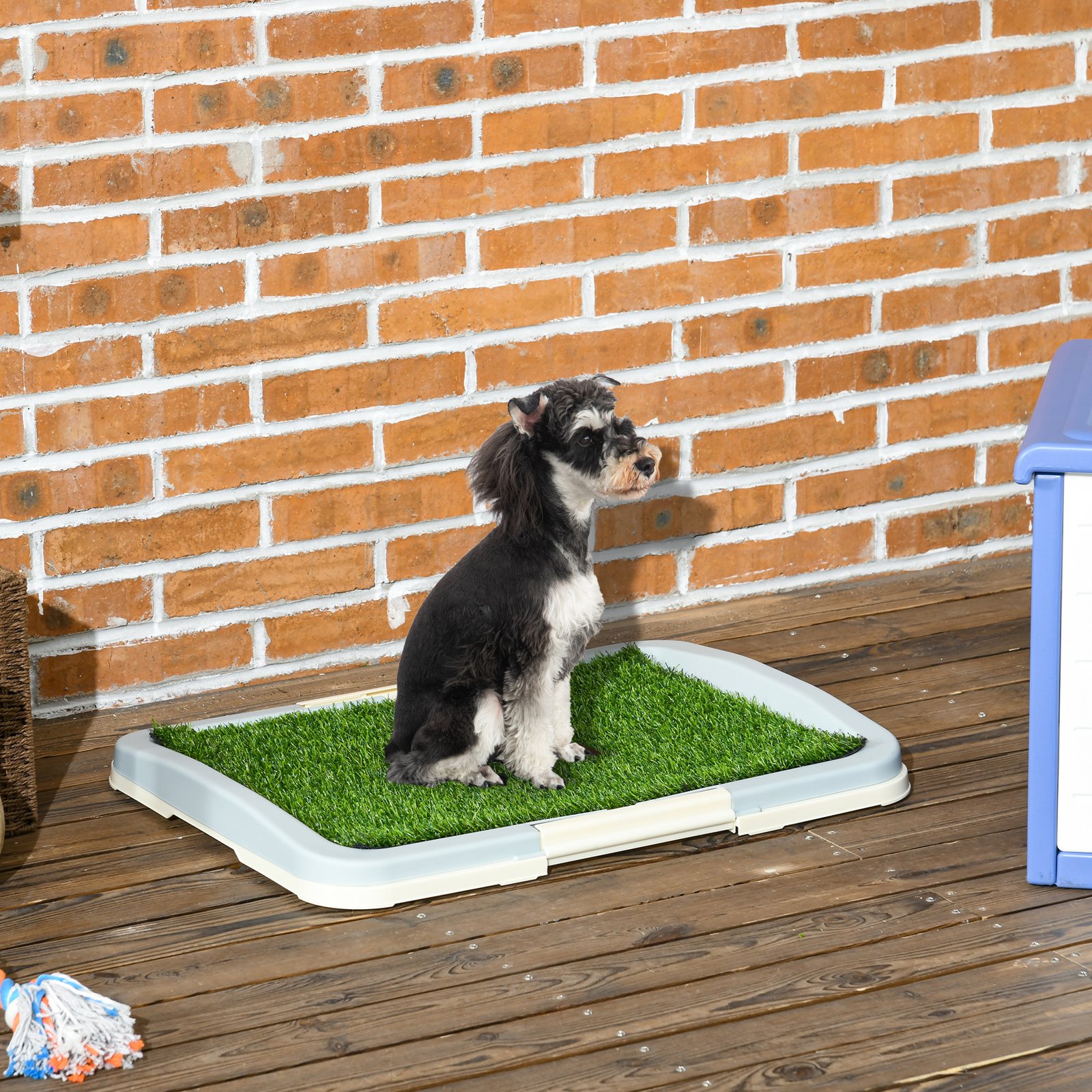 Puppy Training Pad, Indoor Portable Puppy Pad, with Artificial Grass, Grid, Panel, Tray, 63 x 48.5cm - Image 9