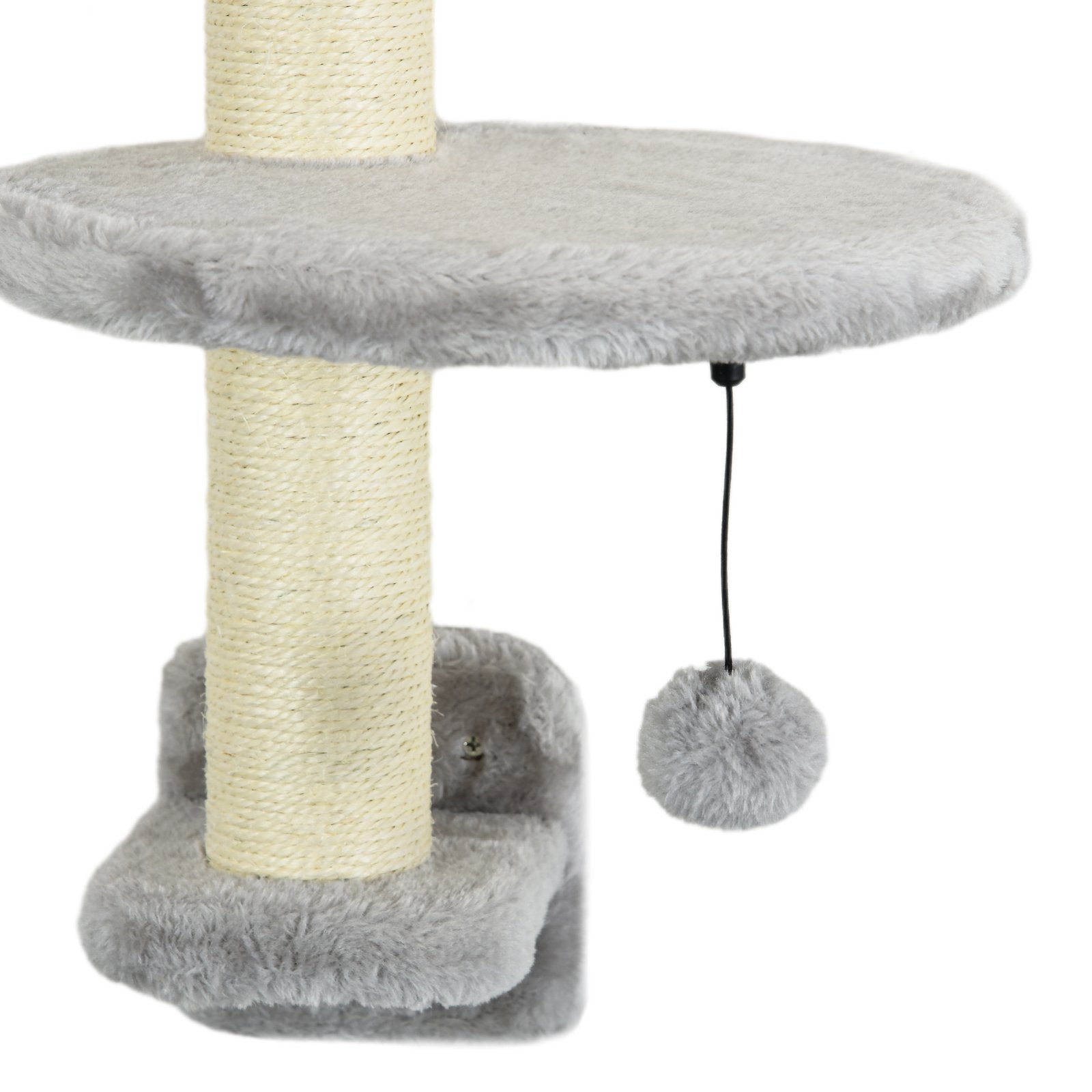 Three-Piece Wall-Mounted Cat Shelves, with Hammock, Ladder, Platforms, Scratching Post - Grey - Image 8