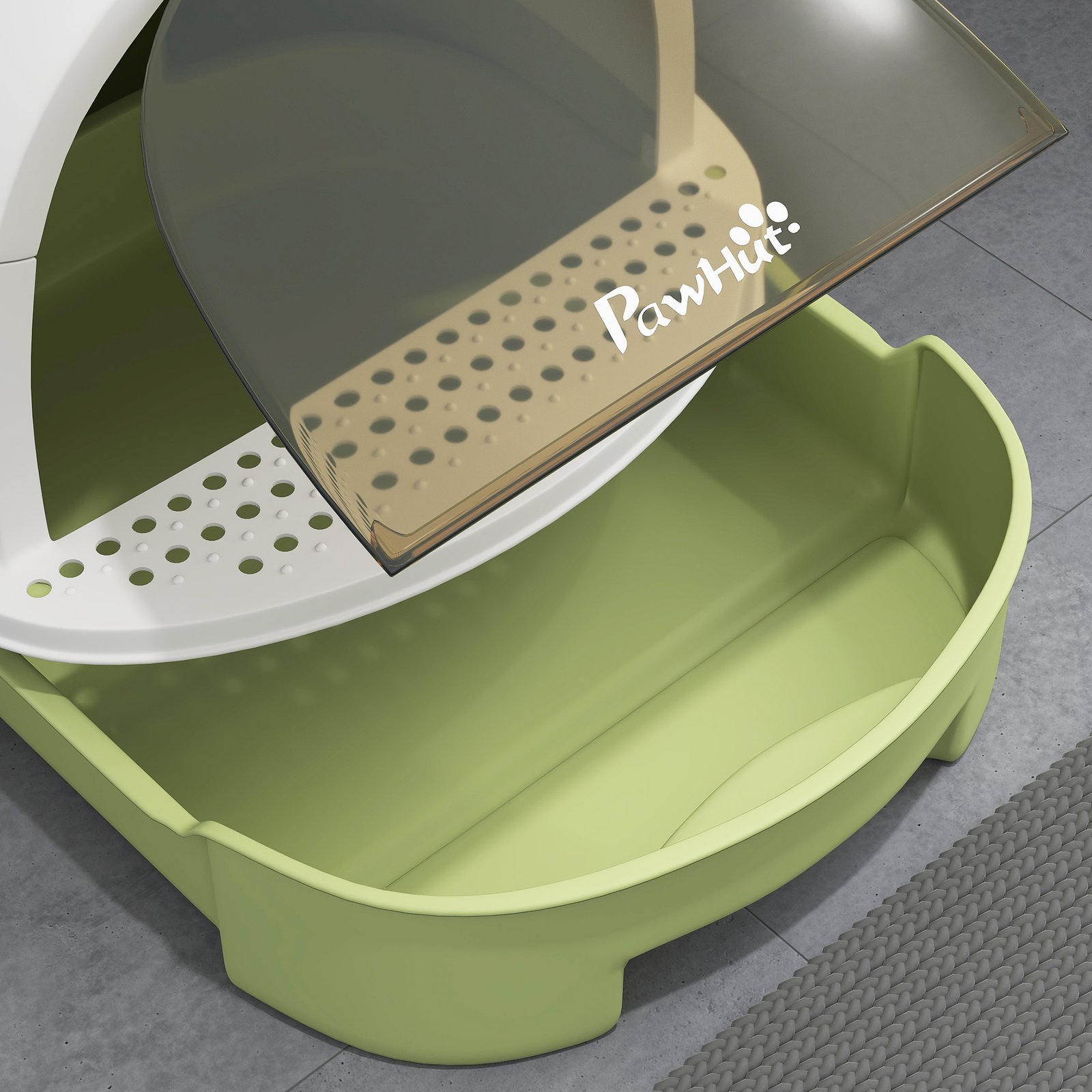 Enclosed Cat Litter Box w/ Pull-Out Drawer, Scoop, Deodorising Bags for Odour Control, Privacy, Portable, Easy to Clean