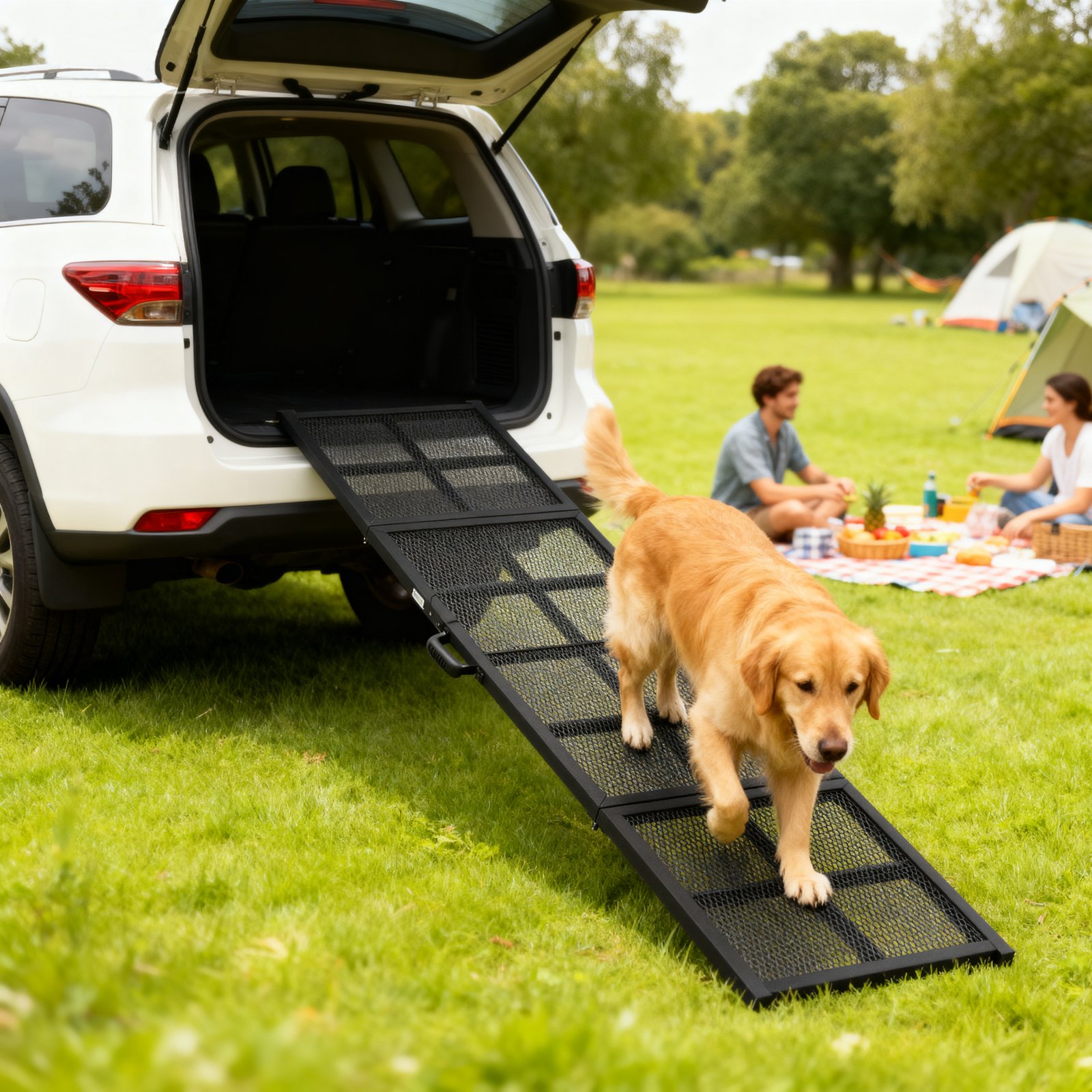 191 x 50cm Dog Ramp for Car, Extra Long Pet Stairs with Non-Slip Surface, for Large Dogs, Black