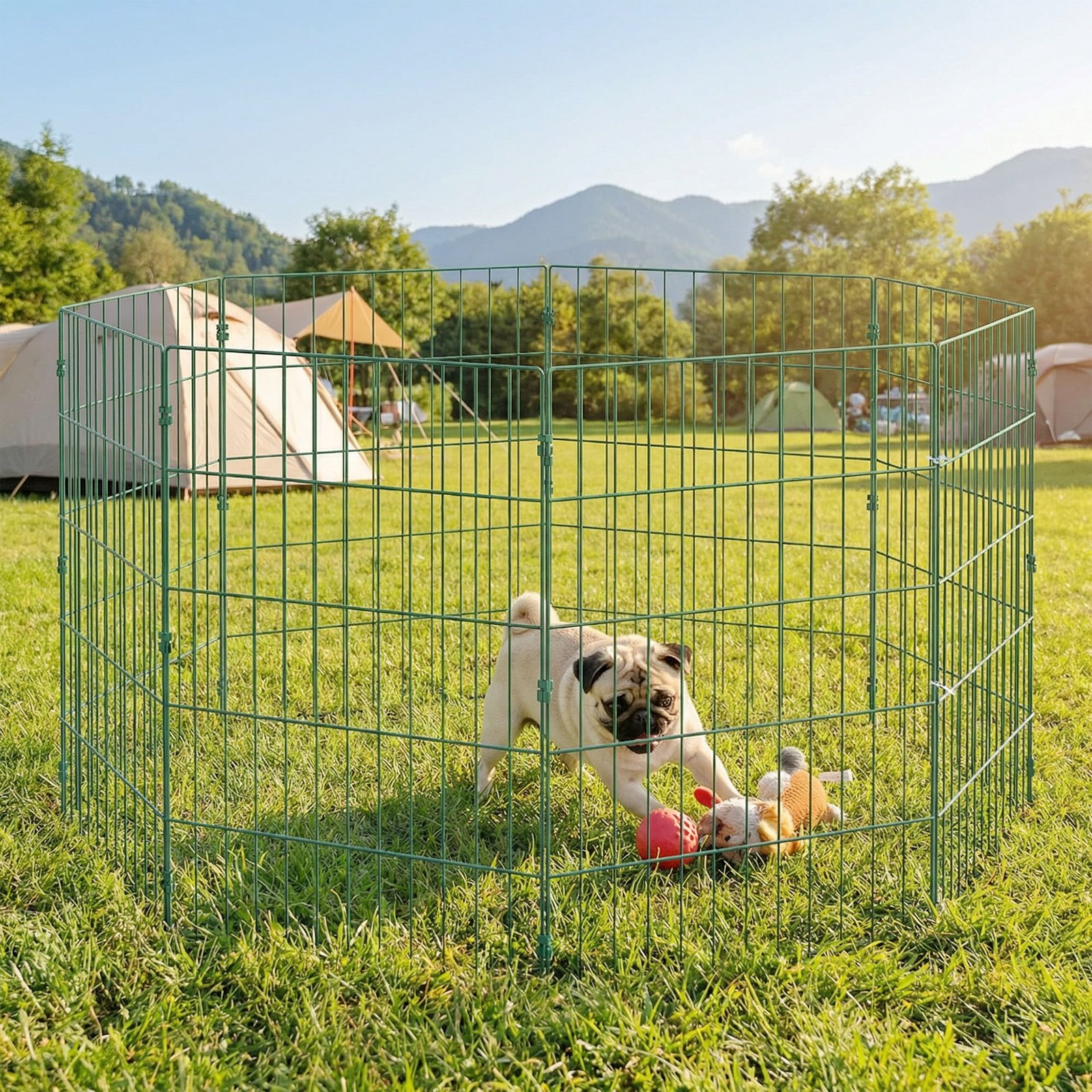 8 Panel Pet Playpen for Medium Dogs Indoor Outdoor 80 cm Height - Image 9