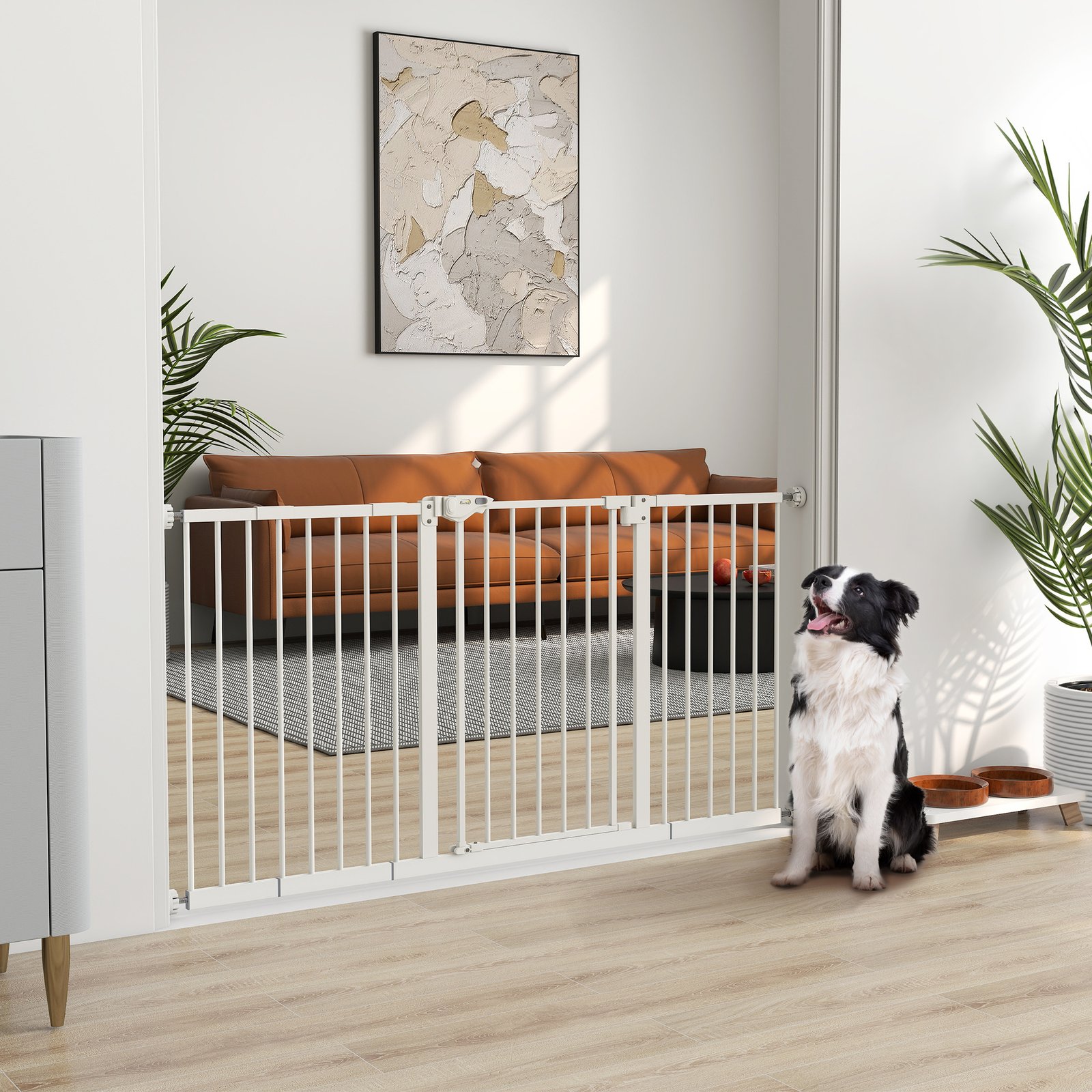 Adjustable Safety Gate w/ Three Extensions, Four Adjustable Screws, White - Image 9