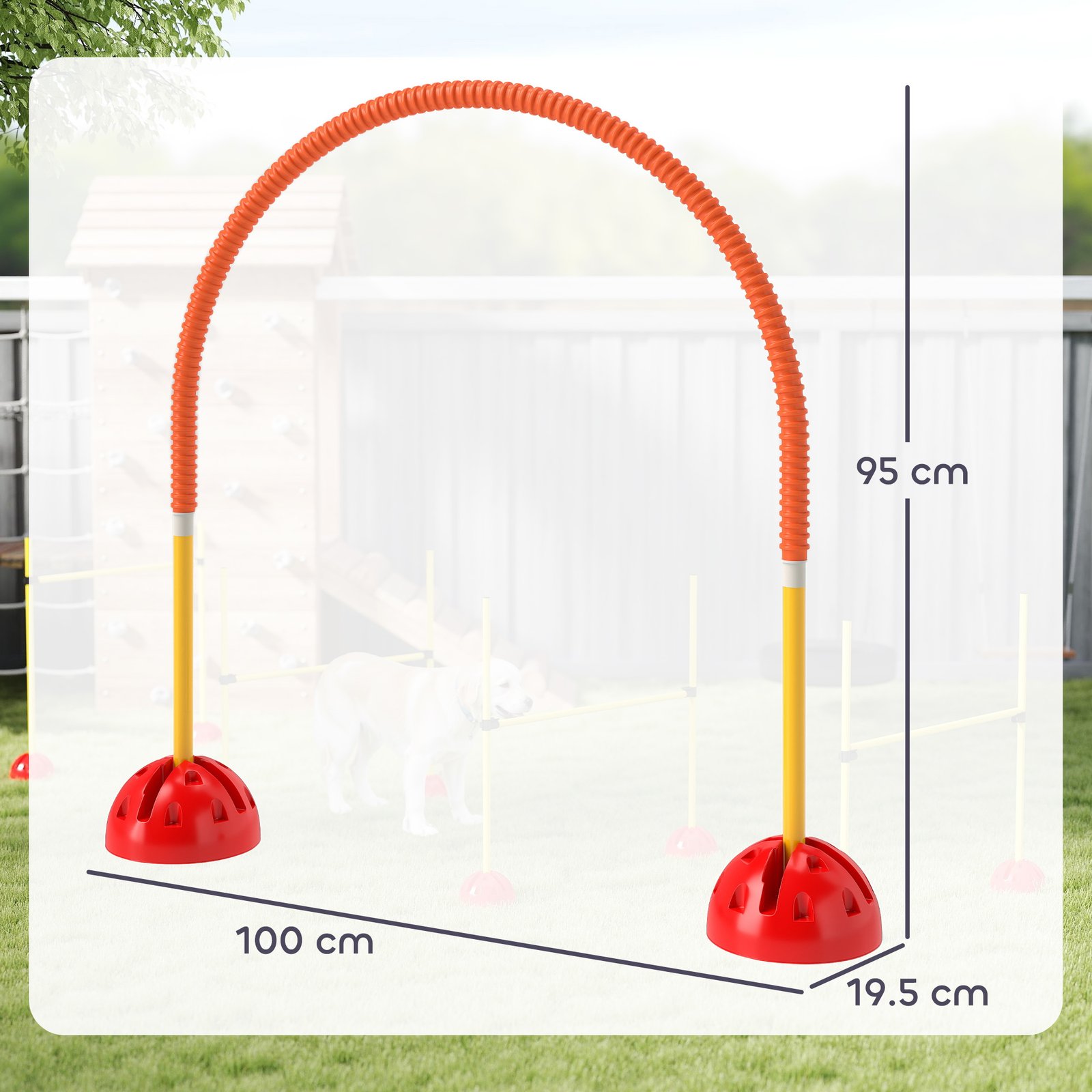4-Piece Dog Agility Training Equipment with 4 Adjustable Width Doors, Bag, for Garden, Orange - Image 3