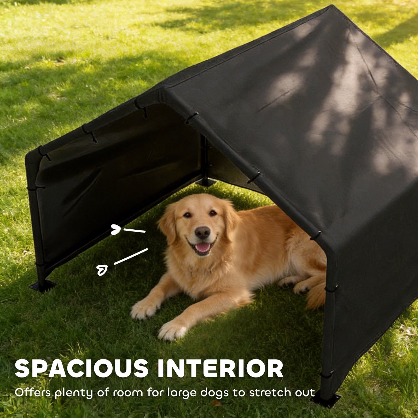 Dog Shade Shelter Outdoor, Dog House Outside with Canopy, Pet Tent for Small Medium Large Breeds