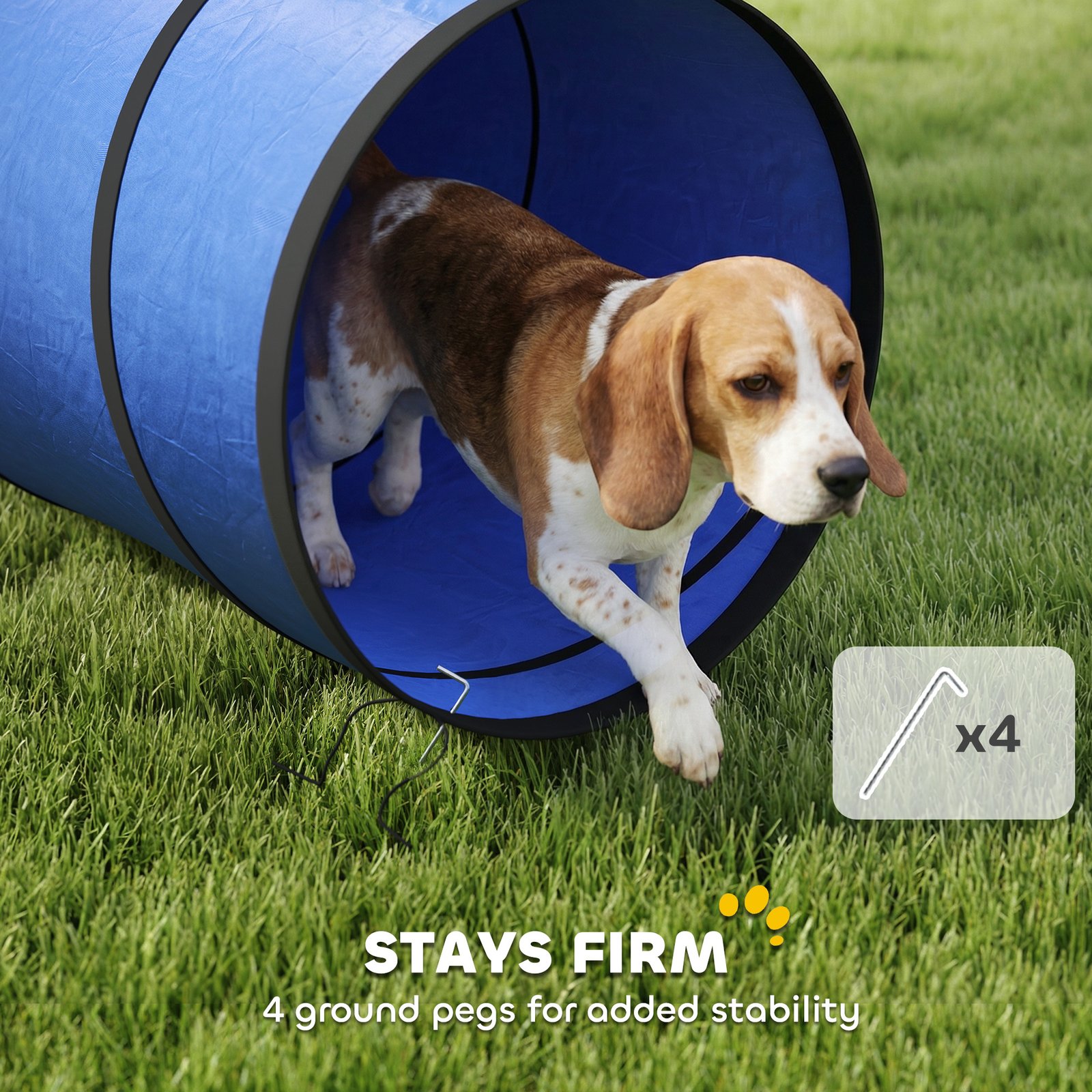 Dog Tunnel, 300 x 50 cm, Foldable Play Tunnel with 4 Pegs and Bag, Tear-Resistant Outdoor Dog Agility Equipment, Blue - Image 6